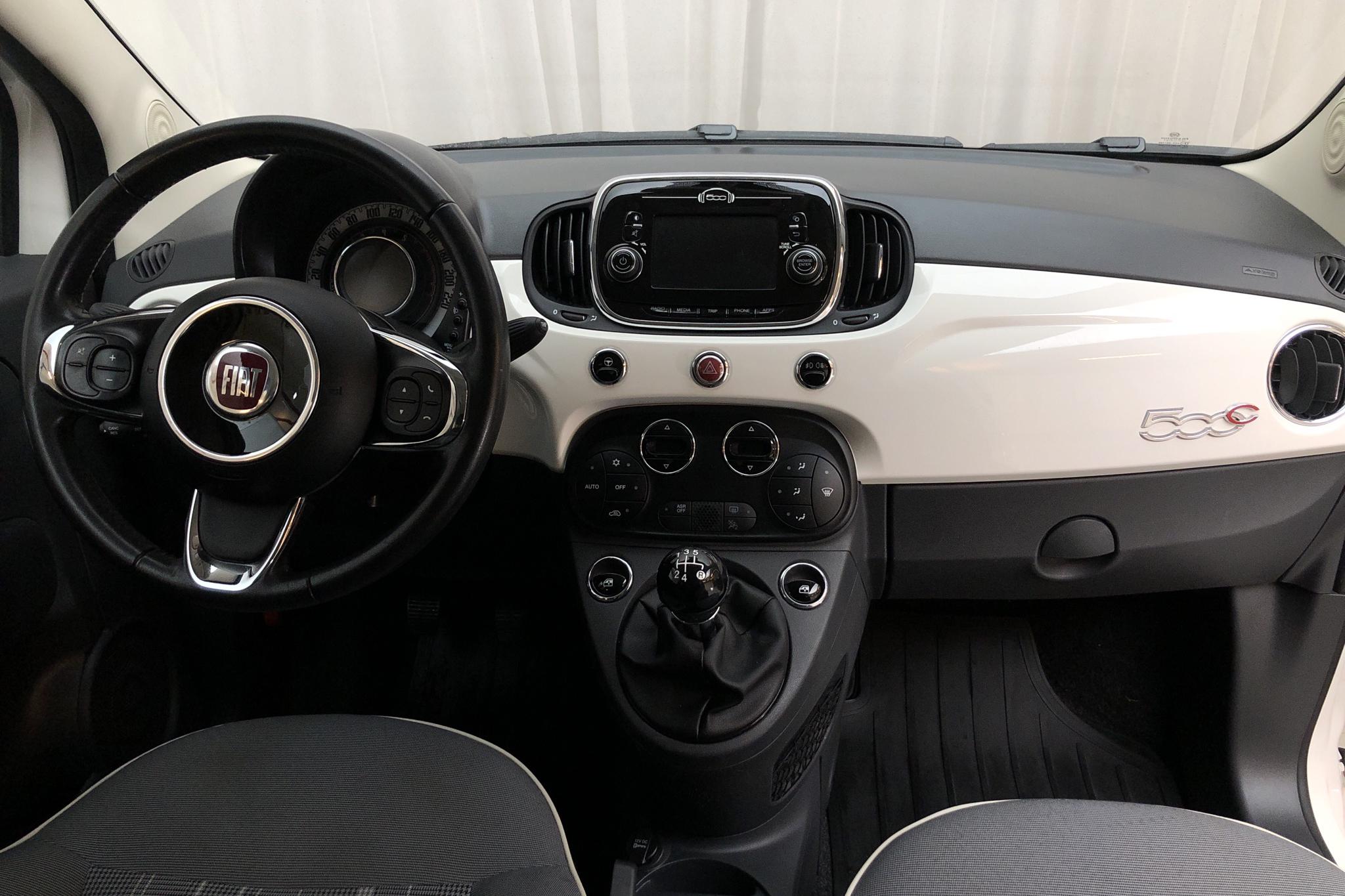 Fiat 500C 1.2 (69hk) - 53 900 km - Manual - white - 2017