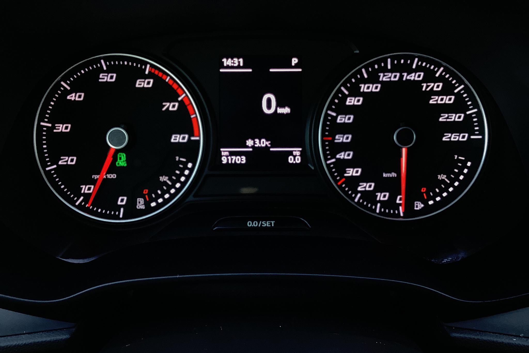 Seat Leon 1.4 TGI 5dr (110hk) - 91 710 km - Automatic - red - 2018