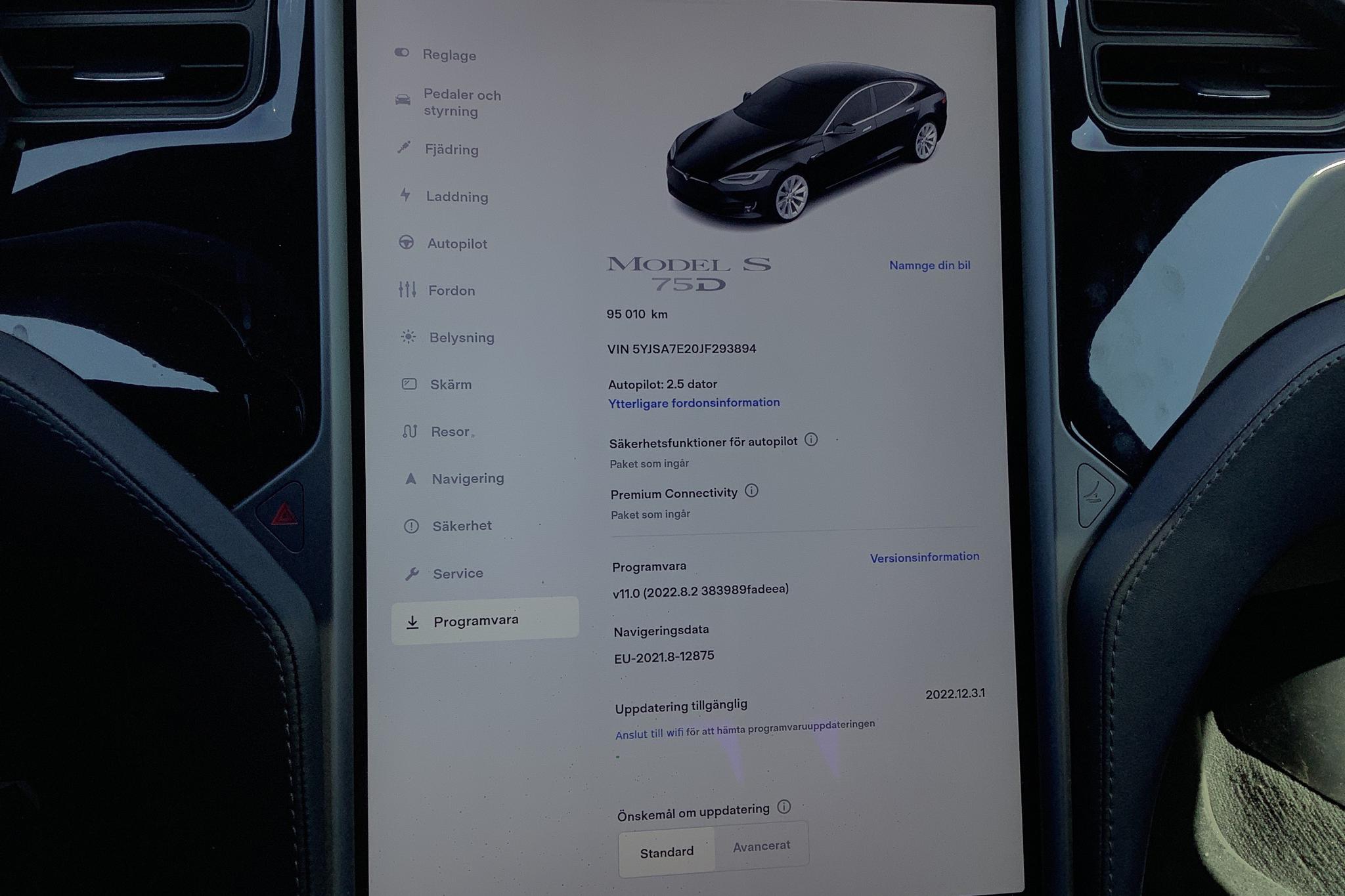 Tesla Model S 75D - 9 502 mil - Automat - svart - 2018