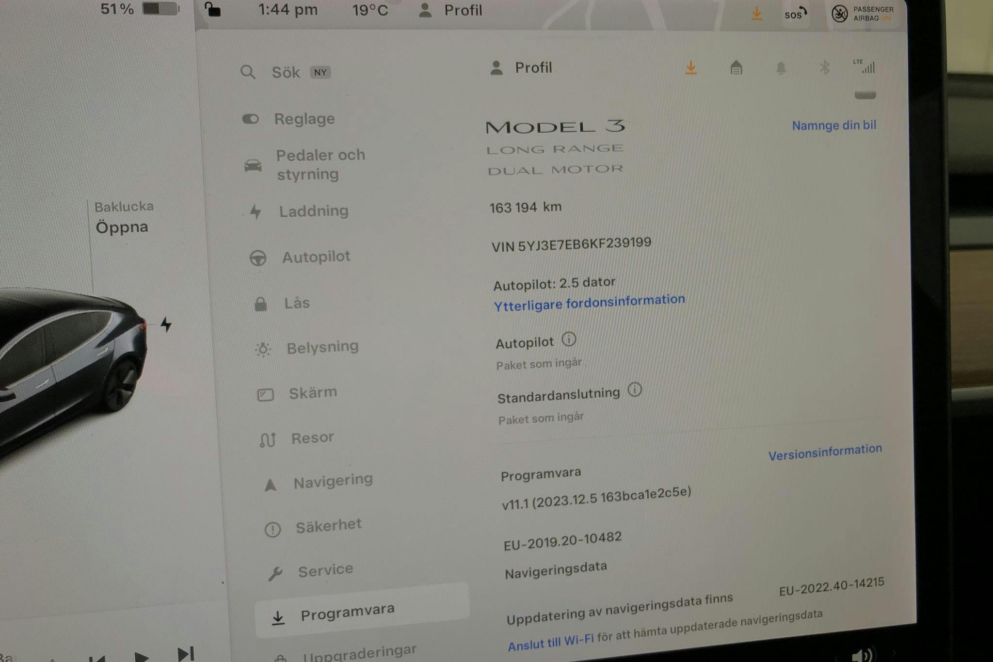 Tesla Model 3 Long Range Dual Motor AWD - 16 319 mil - Automat - grå - 2019