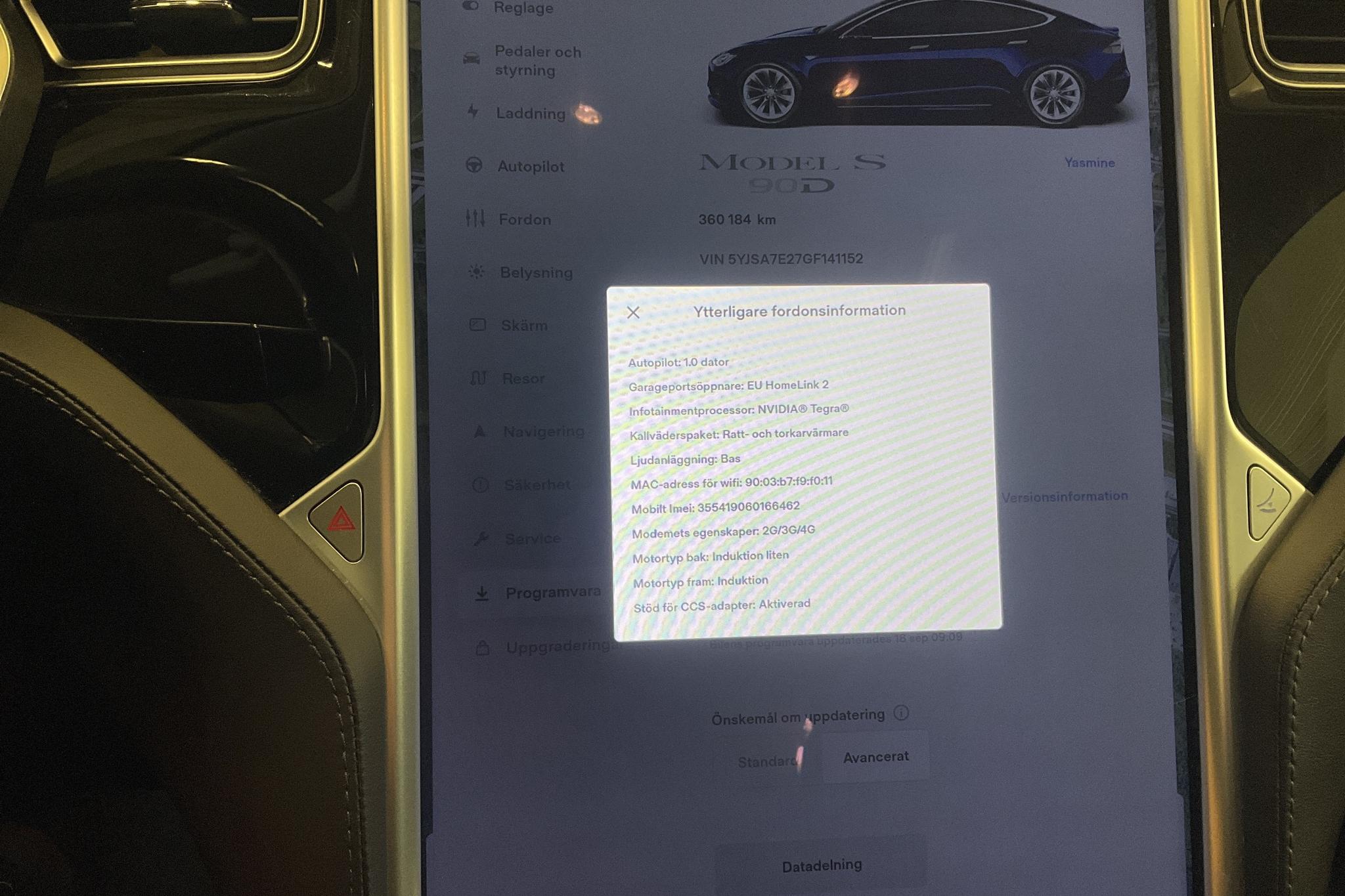 Tesla Model S 90D (428hk) - 36 018 mil - Automat - blå - 2016