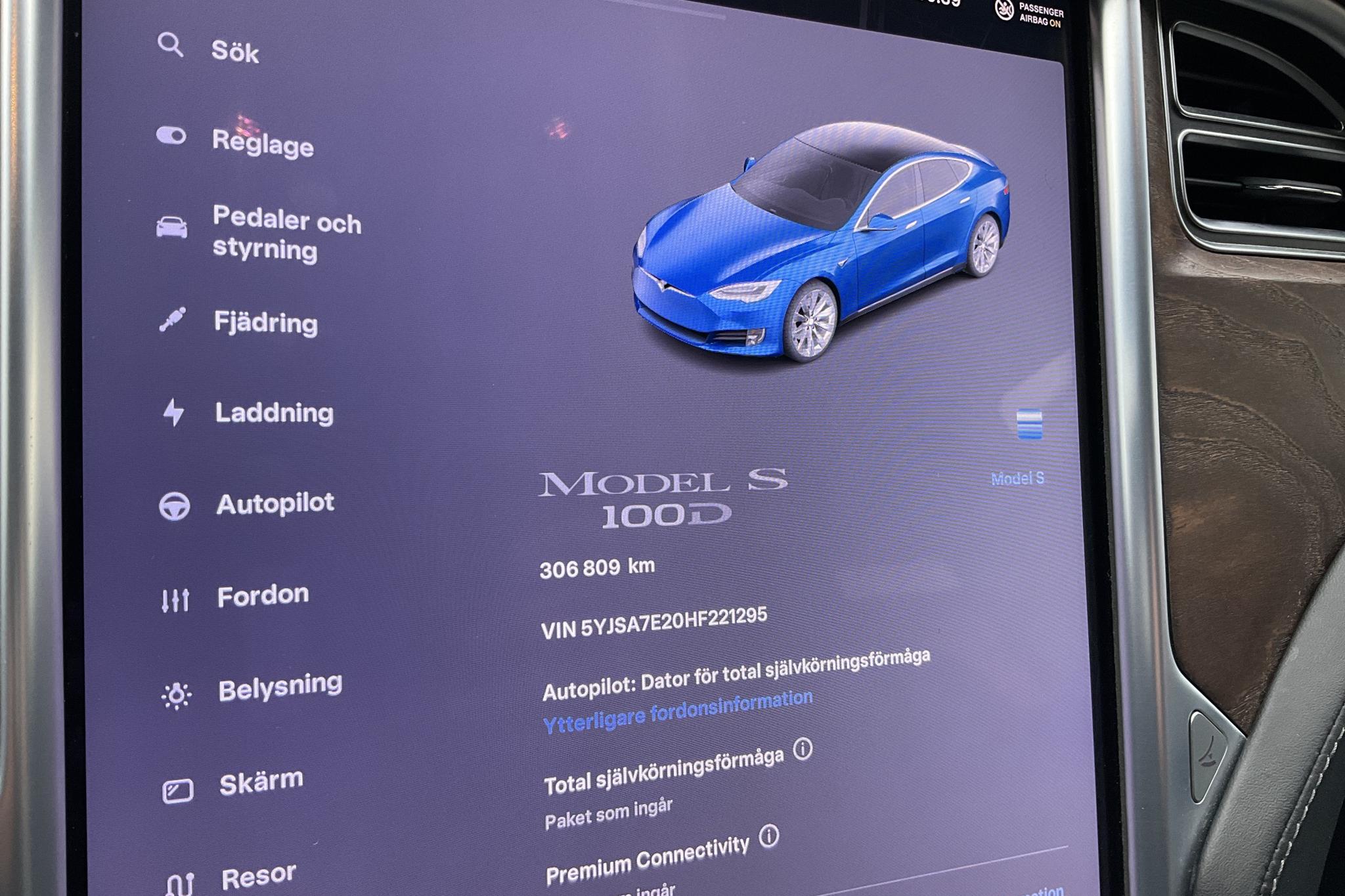 Tesla Model S 100D - 30 680 mil - Automat - blå - 2017