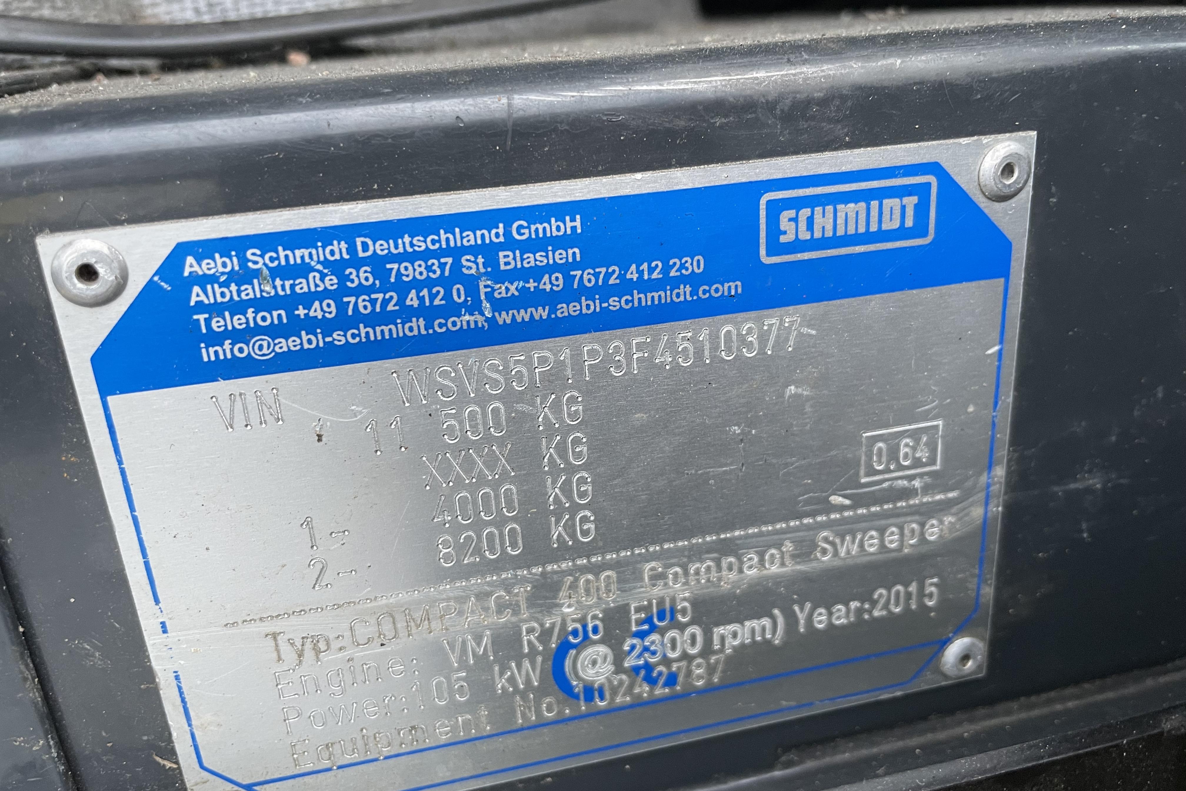 Schmidt Cleango 500 / Compact 400 Sweeper Sopmaskin -  - 2015