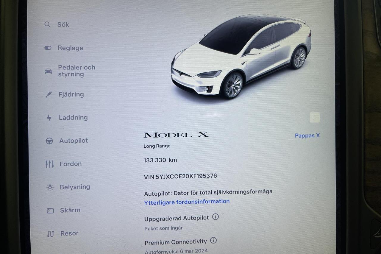 Model x store range km