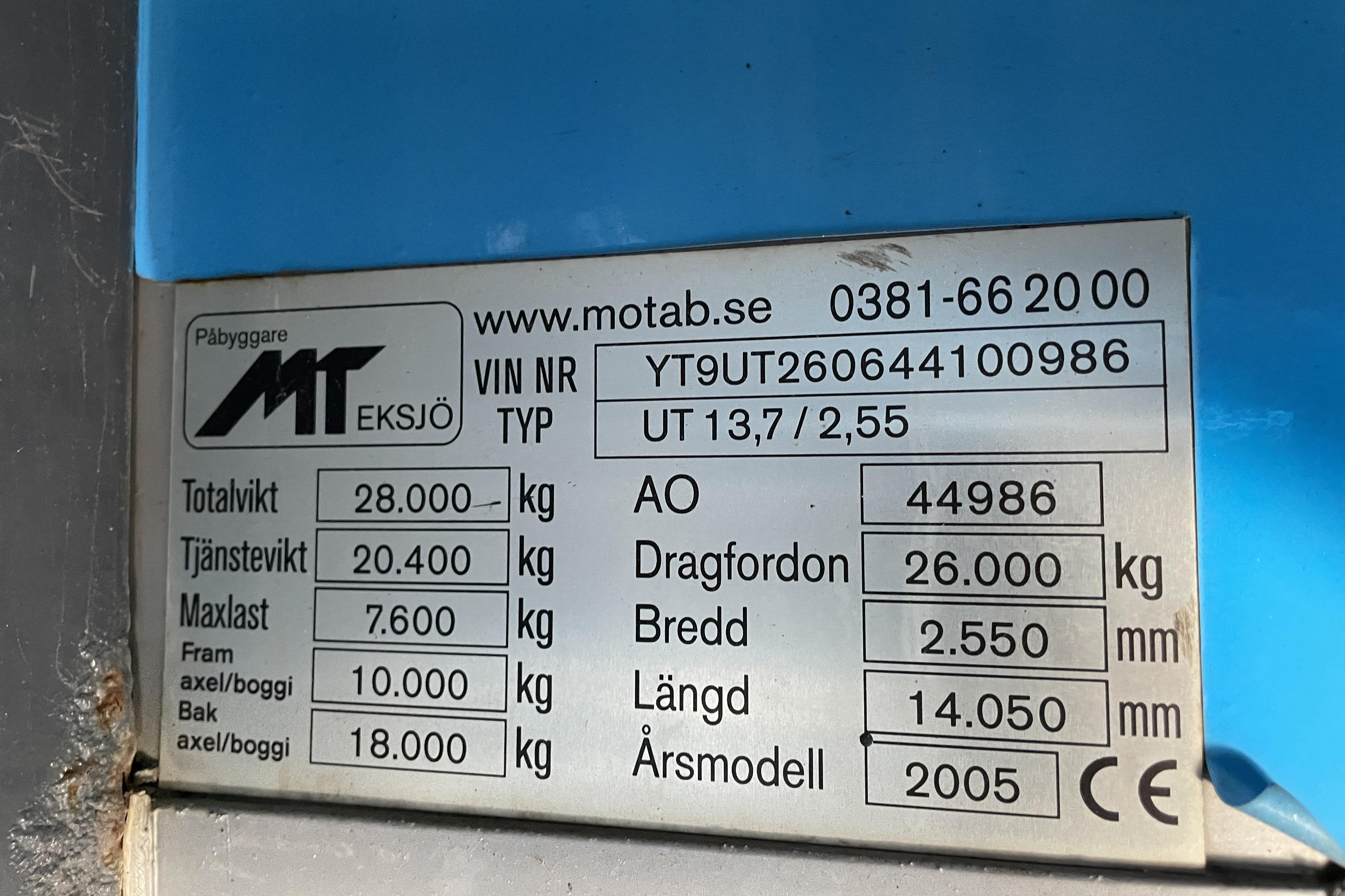 MOT UT-28 Mobilt Showroom - Trailer - 0 km - 2006