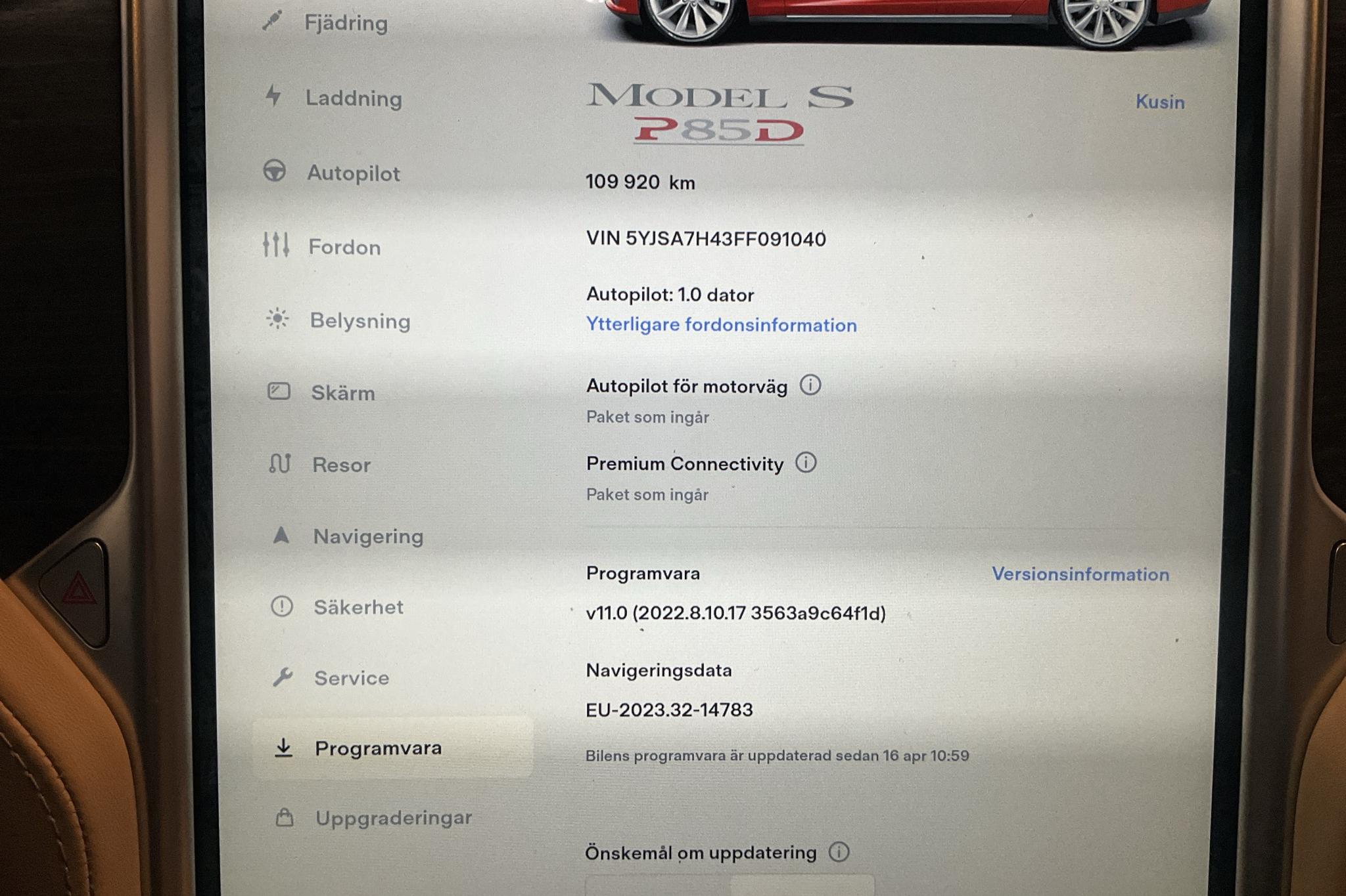 Tesla Model S P85D - 109 900 km - Automaatne - punane - 2015
