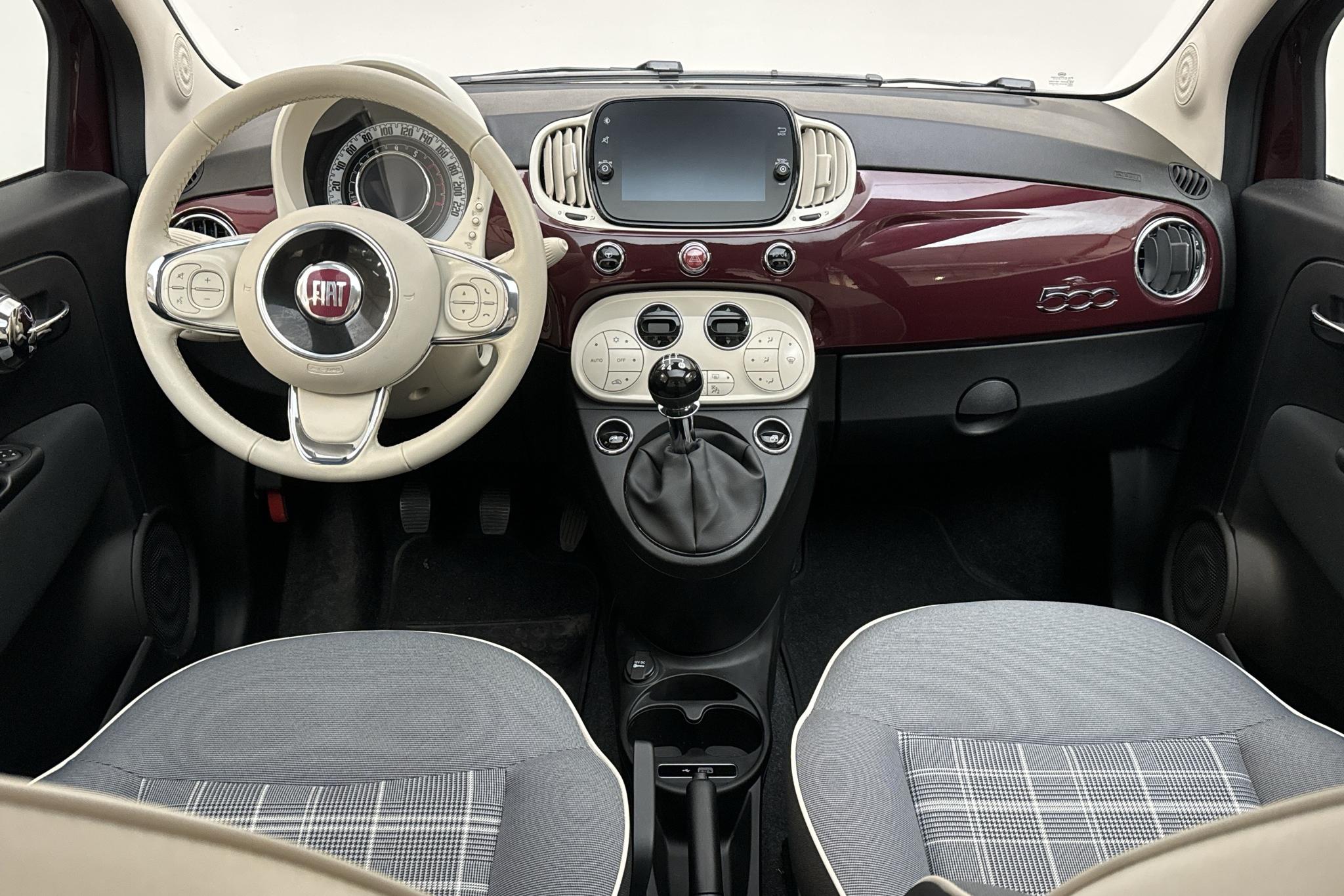 Fiat 500 1.2 (69hk) - 3 294 mil - Manuell - röd - 2019