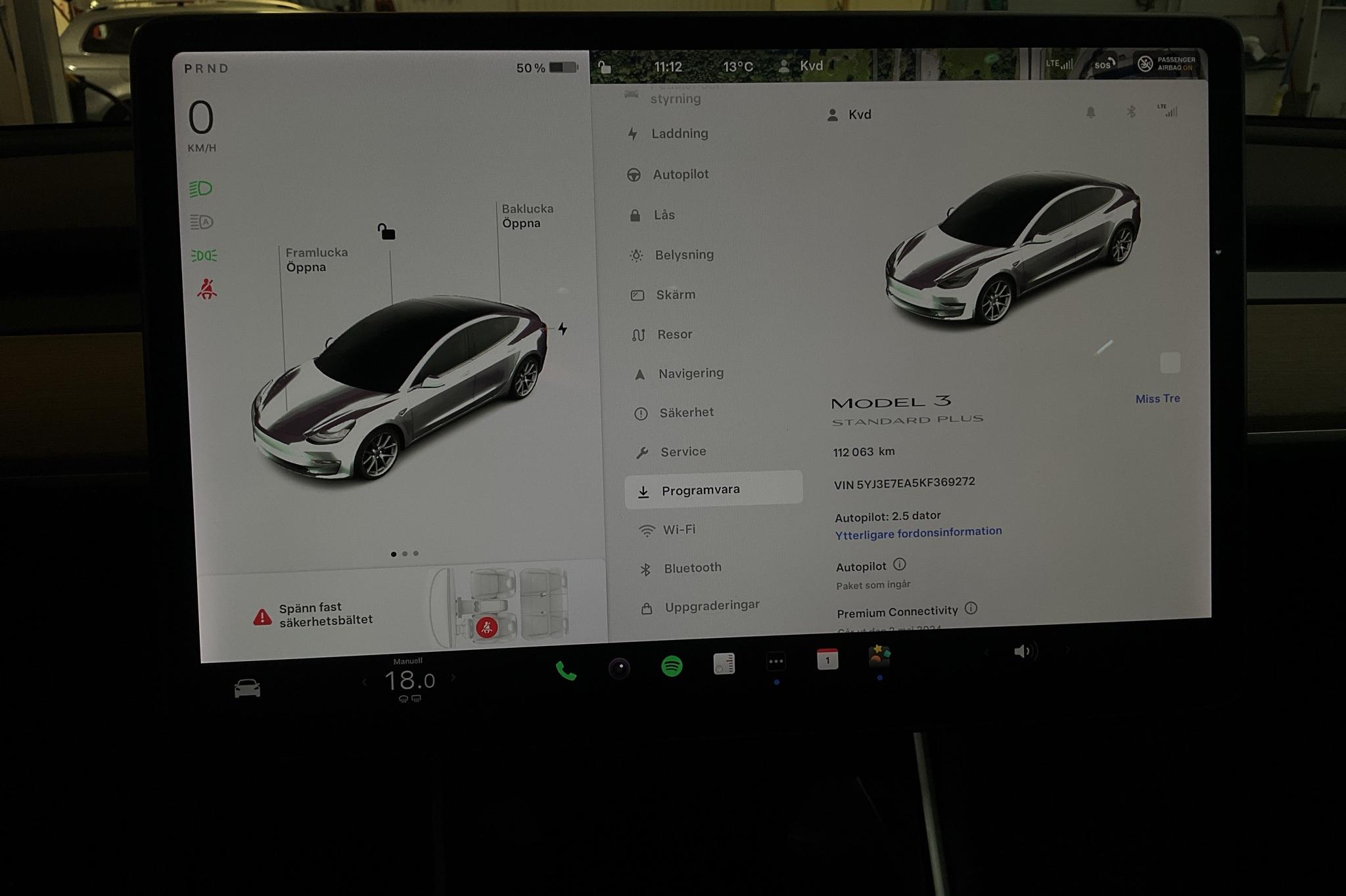 Tesla Model 3 Standard Range RWD - 112 060 km - Automatyczna - czarny - 2019
