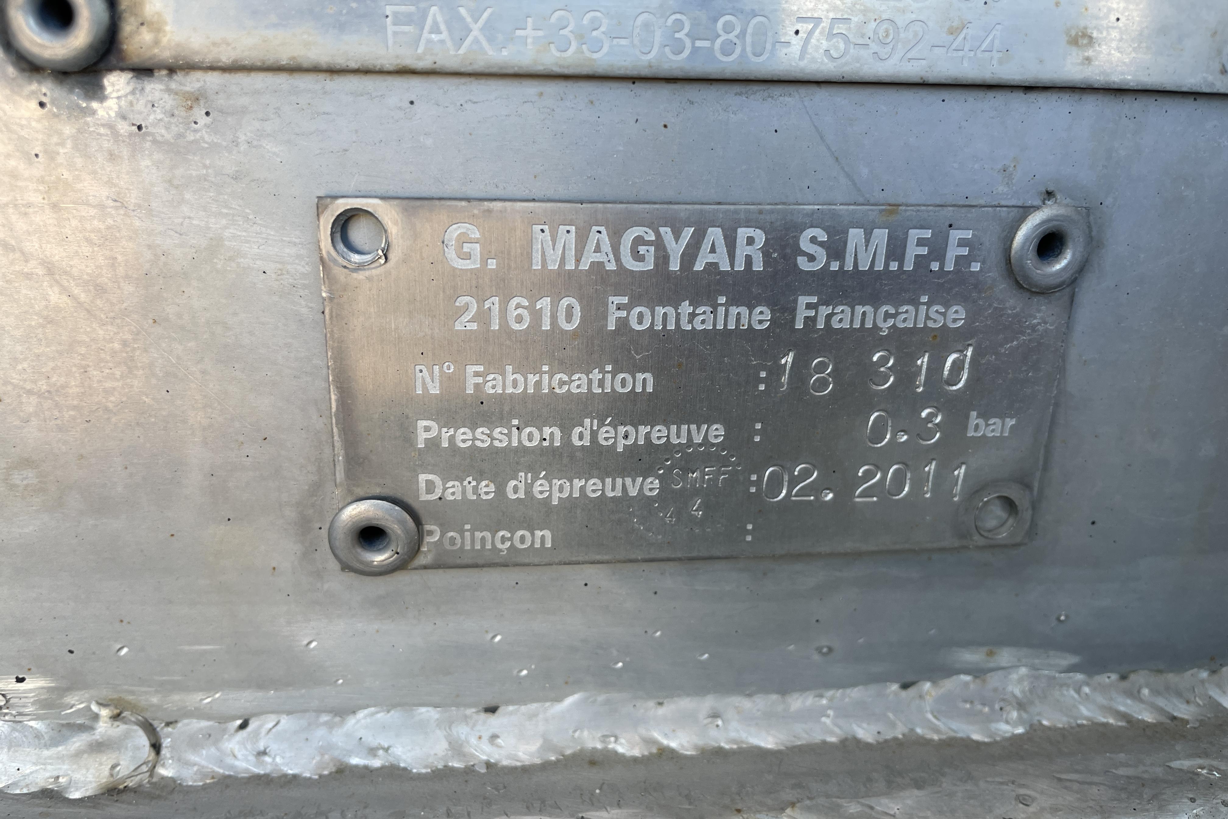 MAGYAR R36ESD tanksläp - 0 km - silver - 2011