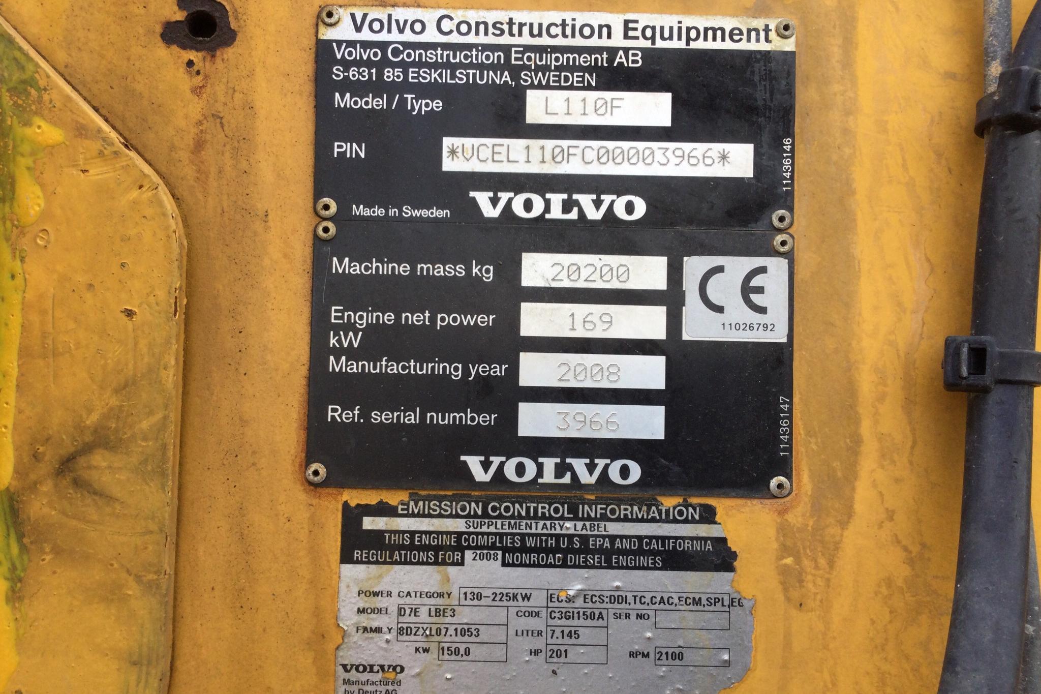 VOLVO L110 F (hjullastare) -  - yellow - 2008