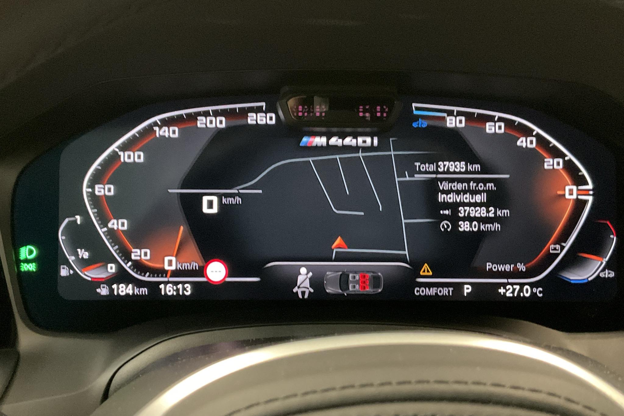 BMW M440i xDrive Coupé, G22 (374hk+11hk) - 37 930 km - Automatyczna - szary - 2023