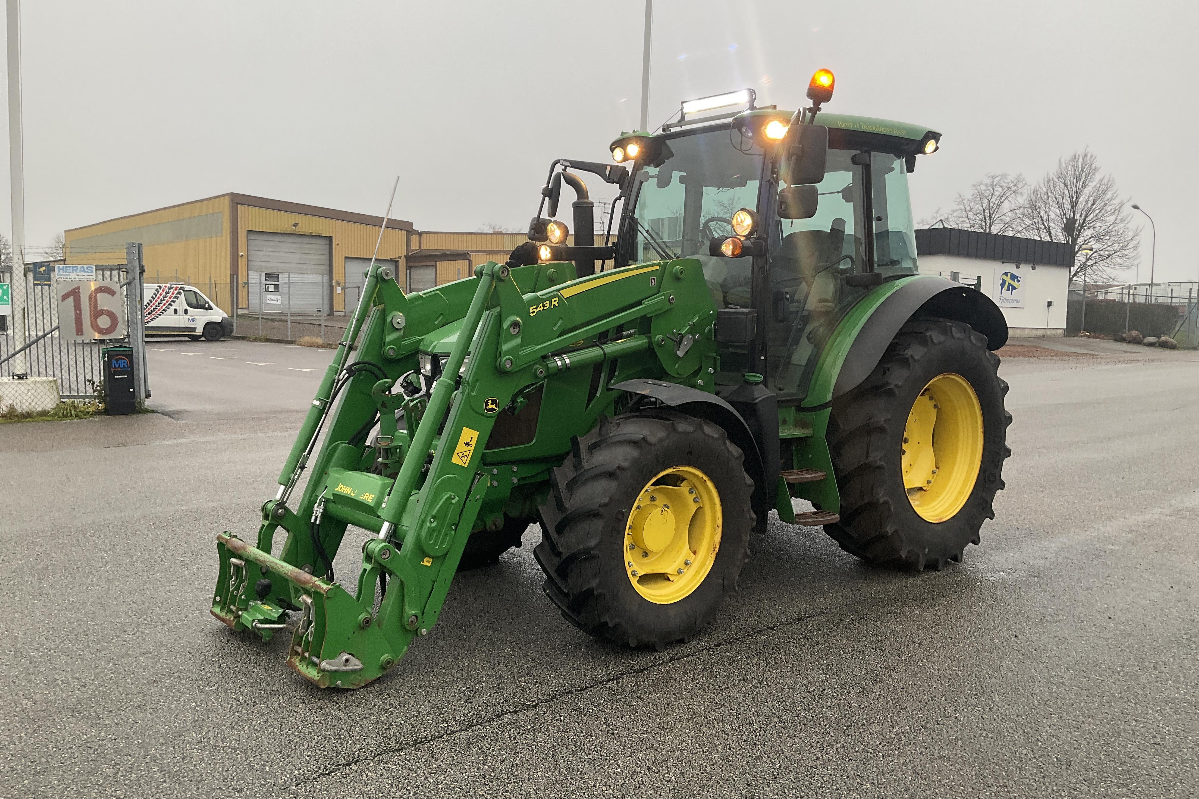 John Deere 5100R JD 543R Lastare -  - grön - 2018