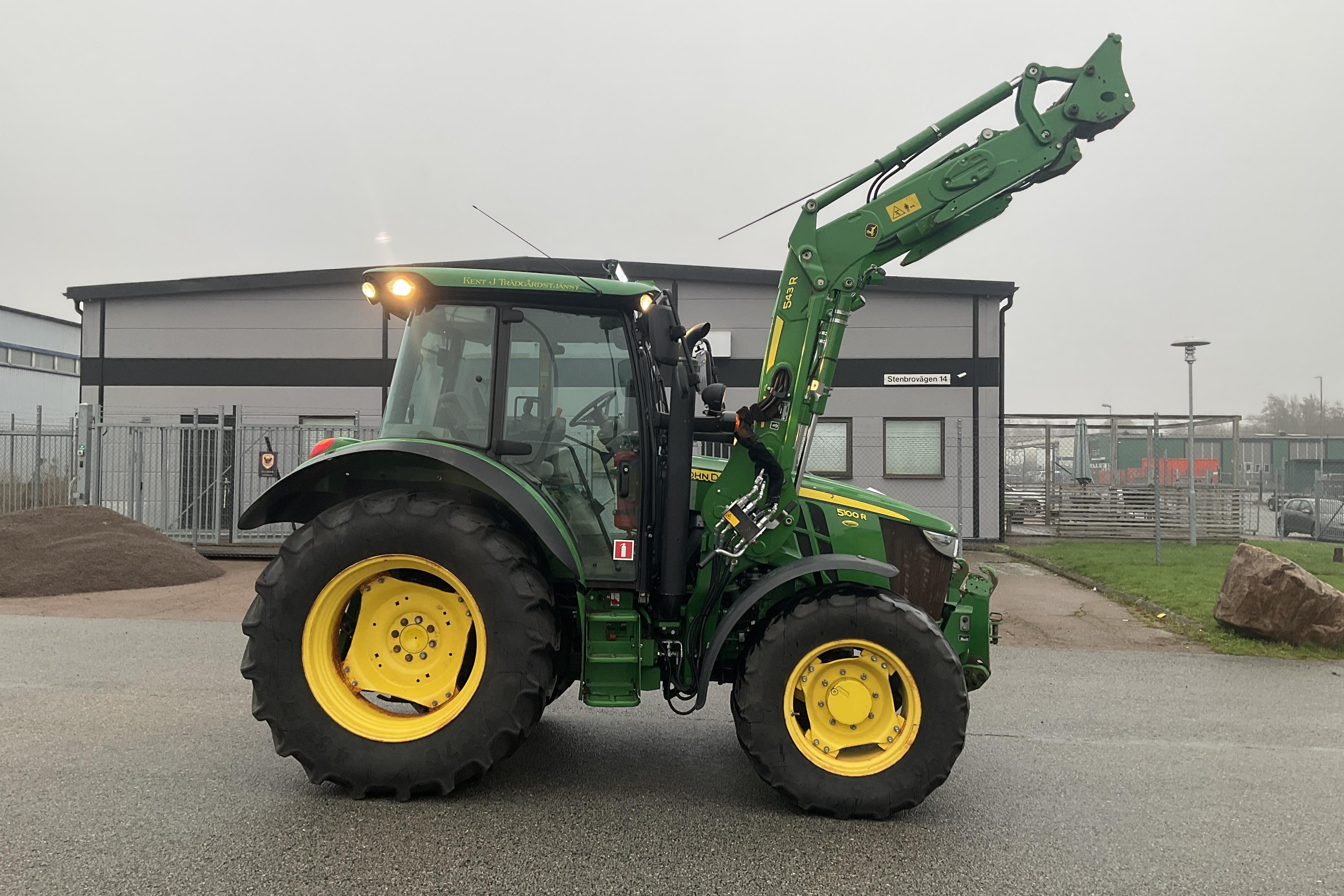 John Deere 5100R JD 543R Lastare -  - grön - 2018