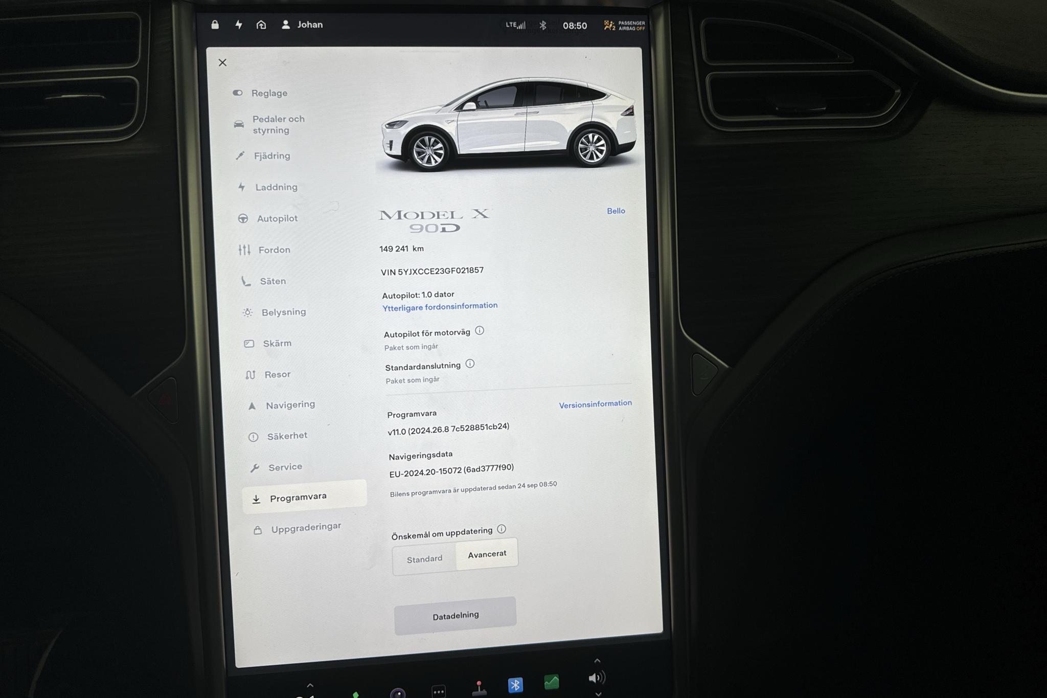 Tesla Model X 90D - 149 240 km - Automaatne - valge - 2016