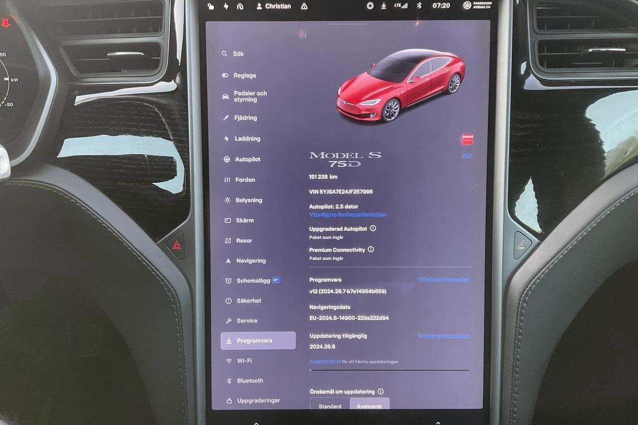 Tesla Model S 75D - 151 250 km - Automatyczna - czerwony - 2018