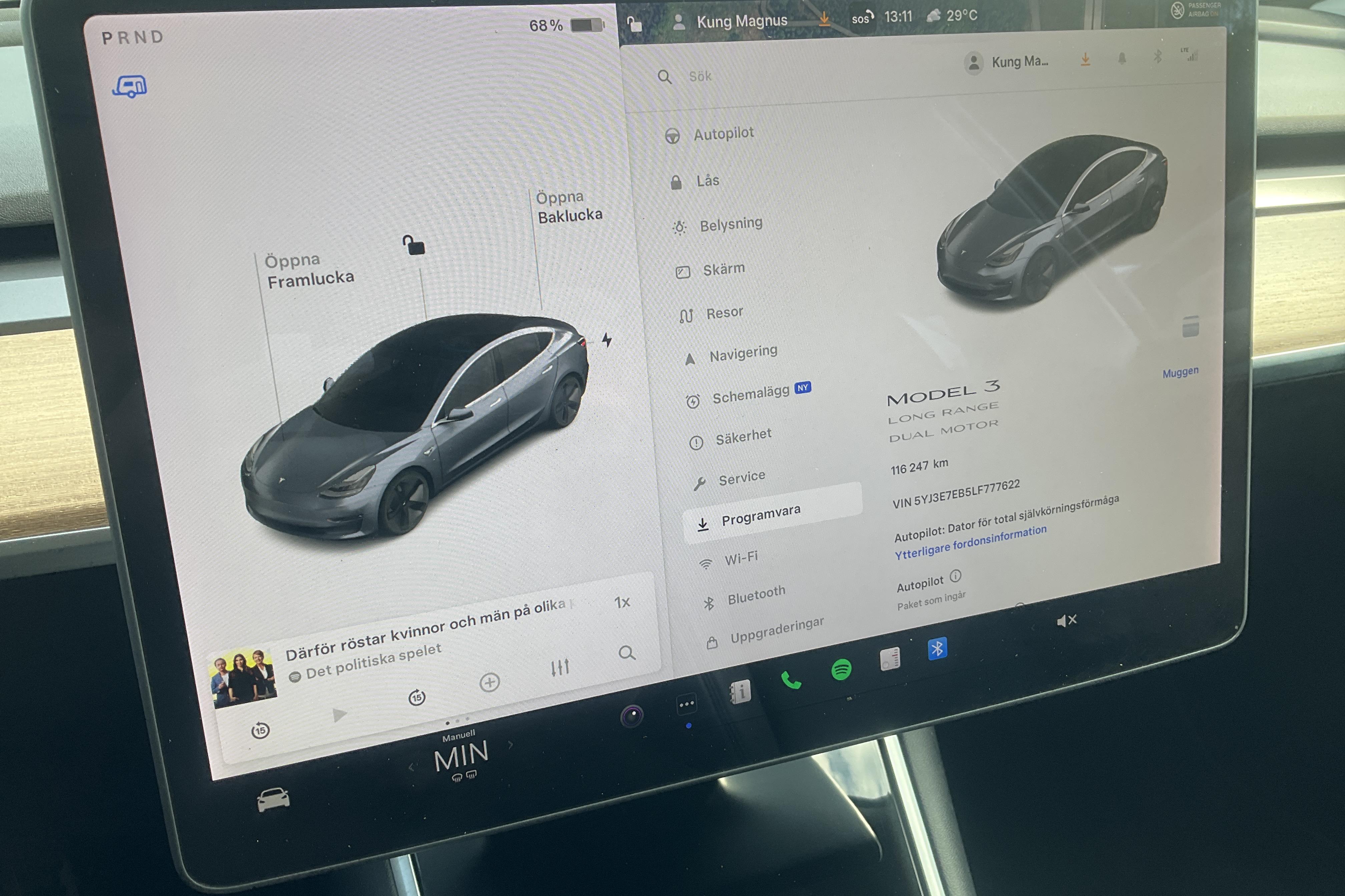 Tesla Model 3 Long Range Dual Motor AWD - 11 624 mil - Automat - grå - 2020