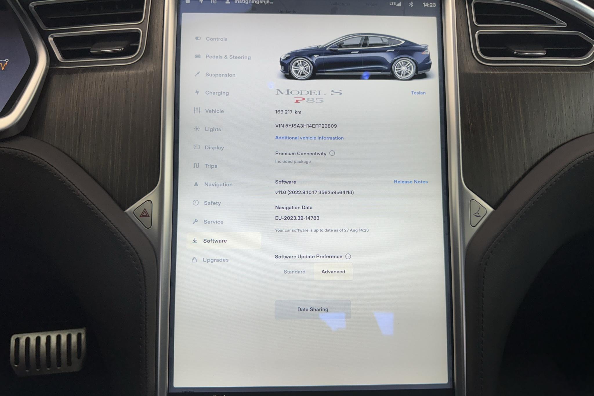 Tesla Model S P85 (421hk) - 16 921 mil - Automat - Dark Blue - 2014