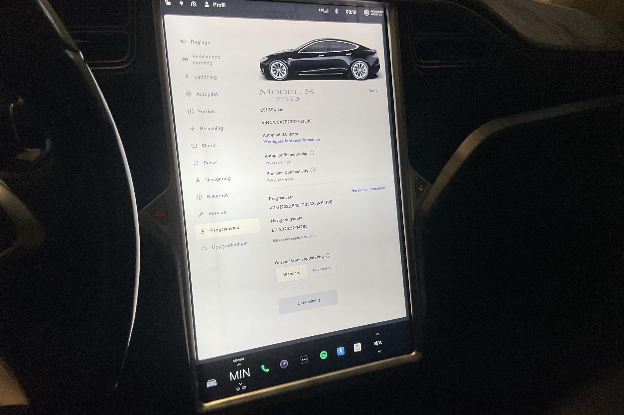 Tesla Model S 75D (525hk) - 291 590 km - Automaatne - must - 2016