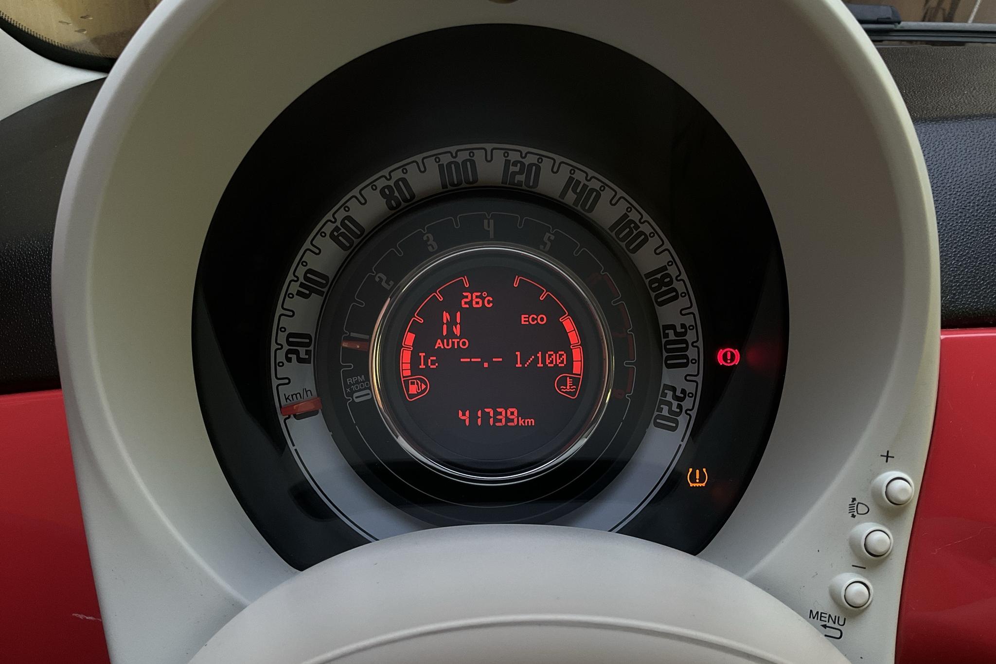 Fiat 500C 1.2 (69hk) - 41 740 km - Automatyczna - czerwony - 2019