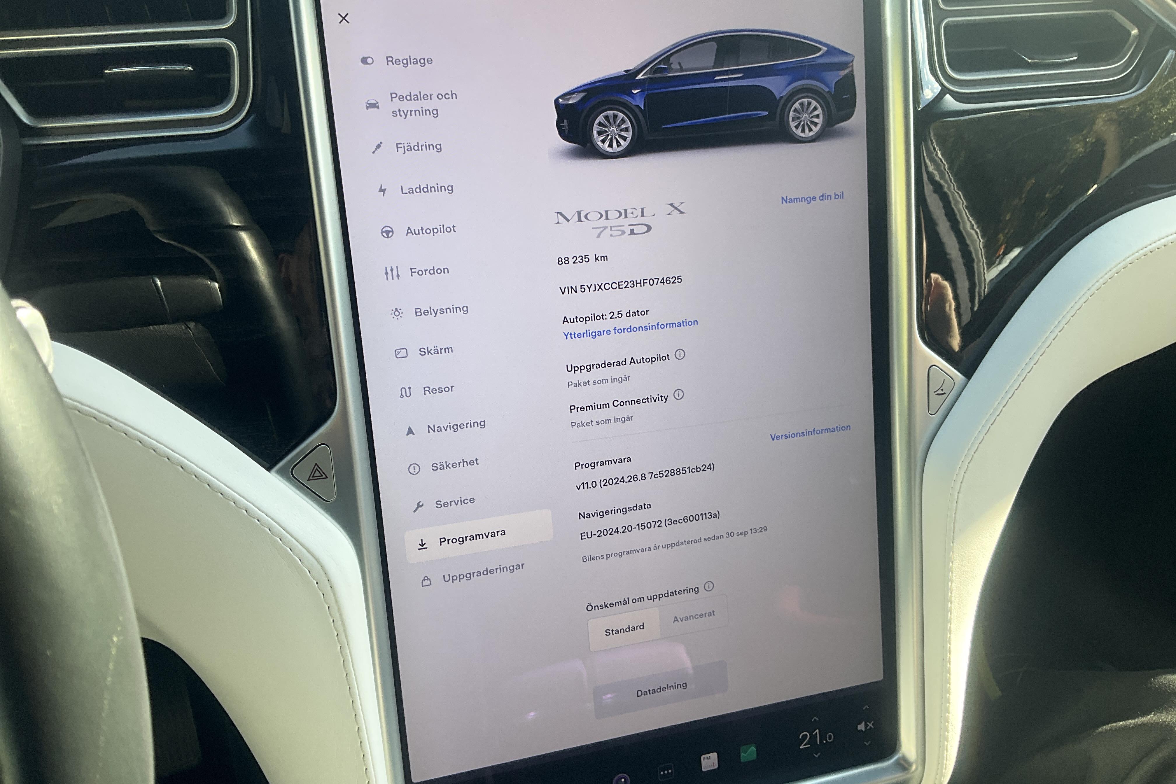 Tesla Model X 75D - 88 230 km - Automaatne - sinine - 2017