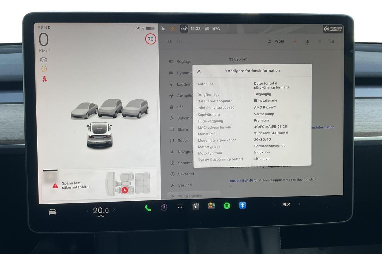 Tesla Model Y Long Range Dual Motor AWD - 39 900 km - Automatyczna - biały - 2022