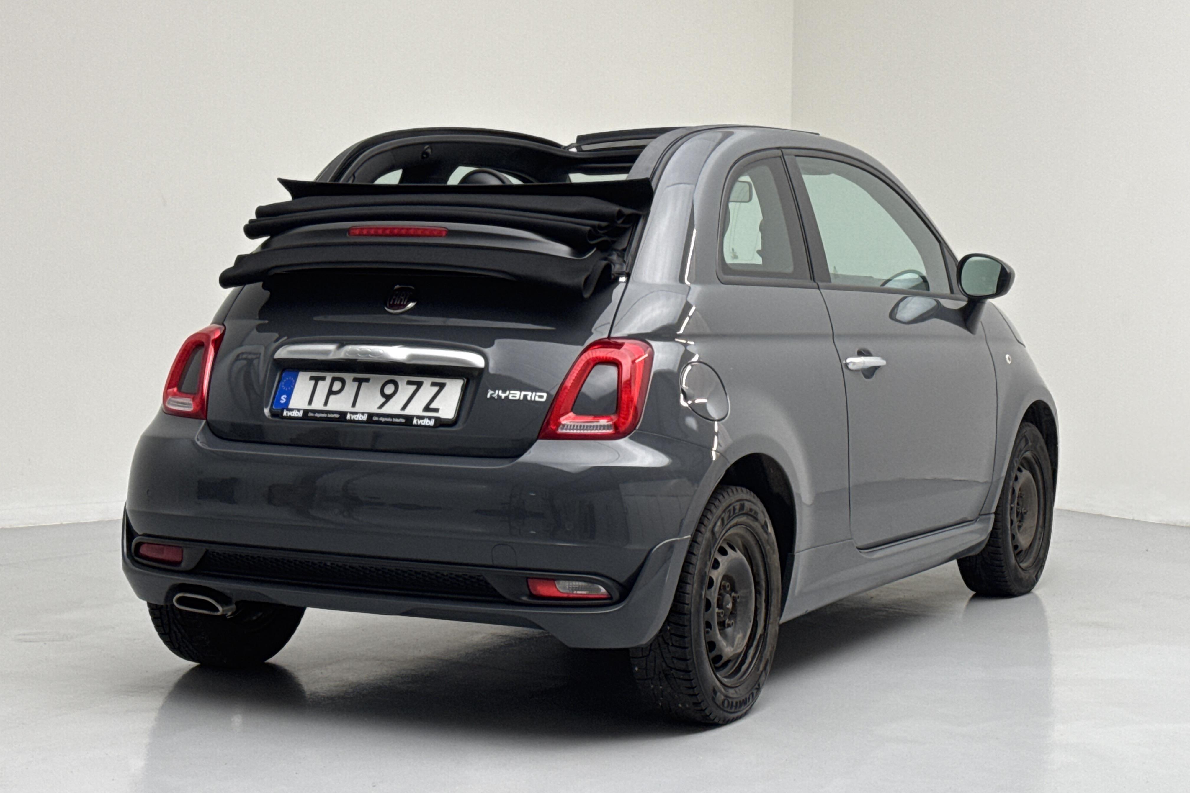 Fiat 500 Hybrid Cab (70hk) - 45 890 km - Manuaalinen - harmaa - 2021