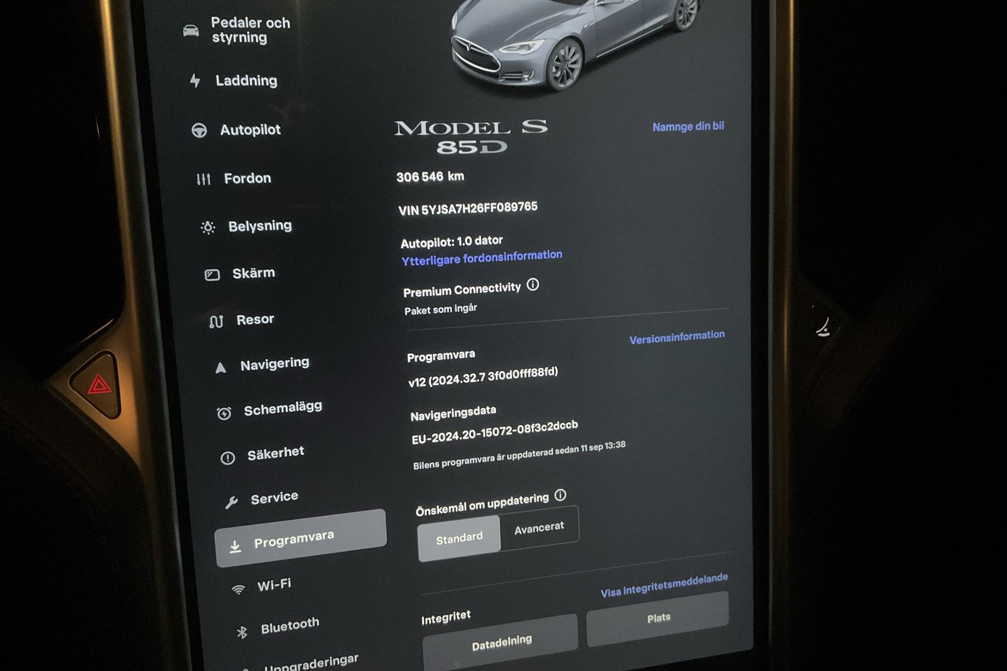 Tesla Model S 85D - 306 550 km - Automatic - gray - 2015