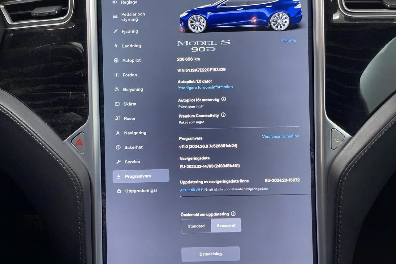 Tesla Model S 90D - 206 670 km - Automatyczna - niebieski - 2016