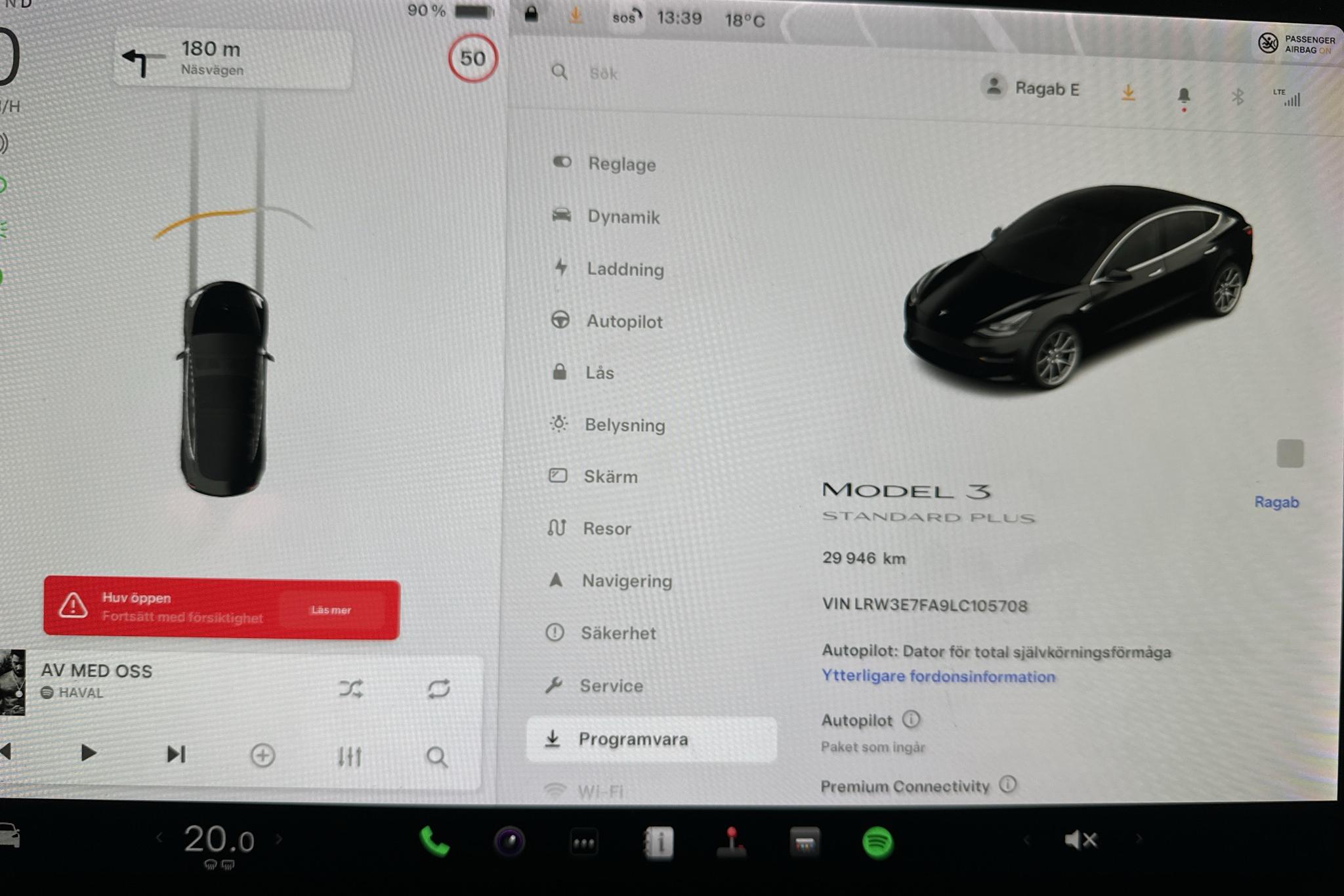 Tesla Tesla Model 3 RWD Standard Range Plus - 2 994 mil - Automat - svart - 2020