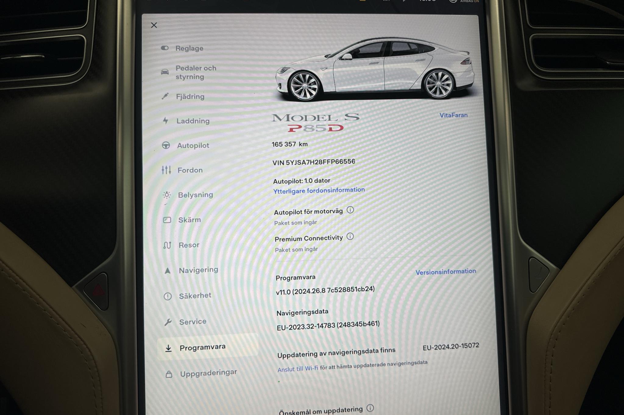 Tesla Model S P85D - 165 360 km - Automatic - white - 2015