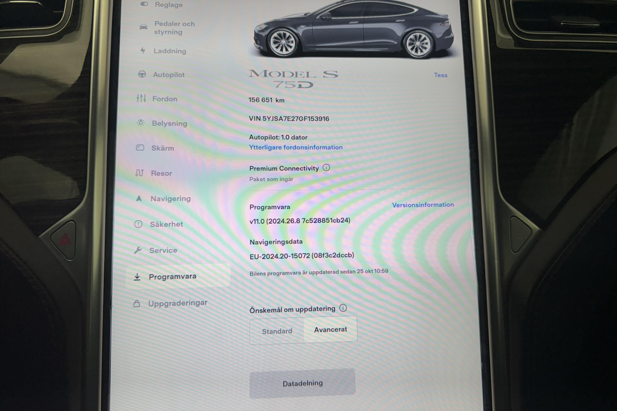 Tesla Model S 75D - 15 665 mil - Automat - grå - 2016