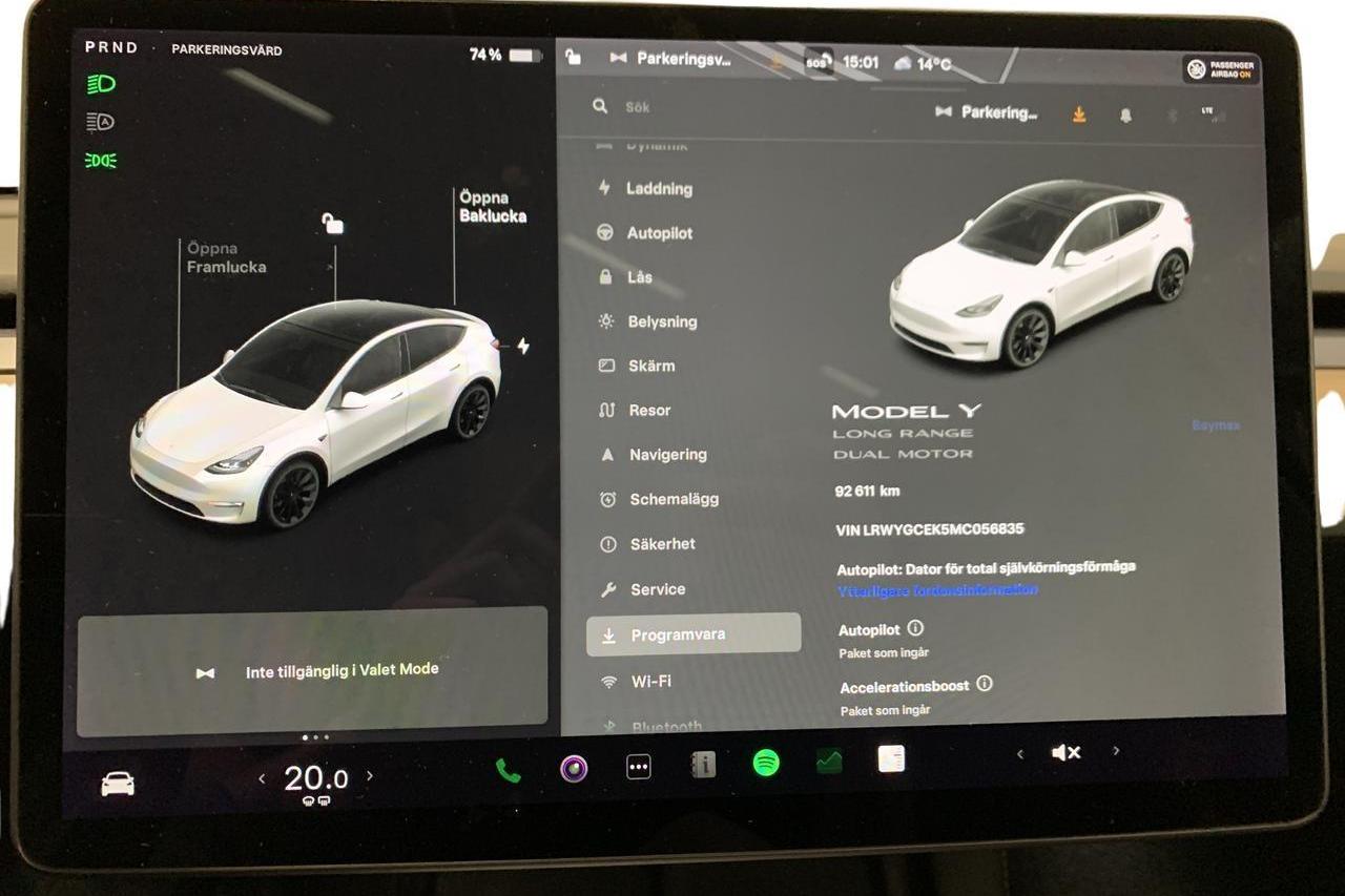 Tesla Model Y Long Range Dual Motor AWD - 92 620 km - Automatyczna - biały - 2021