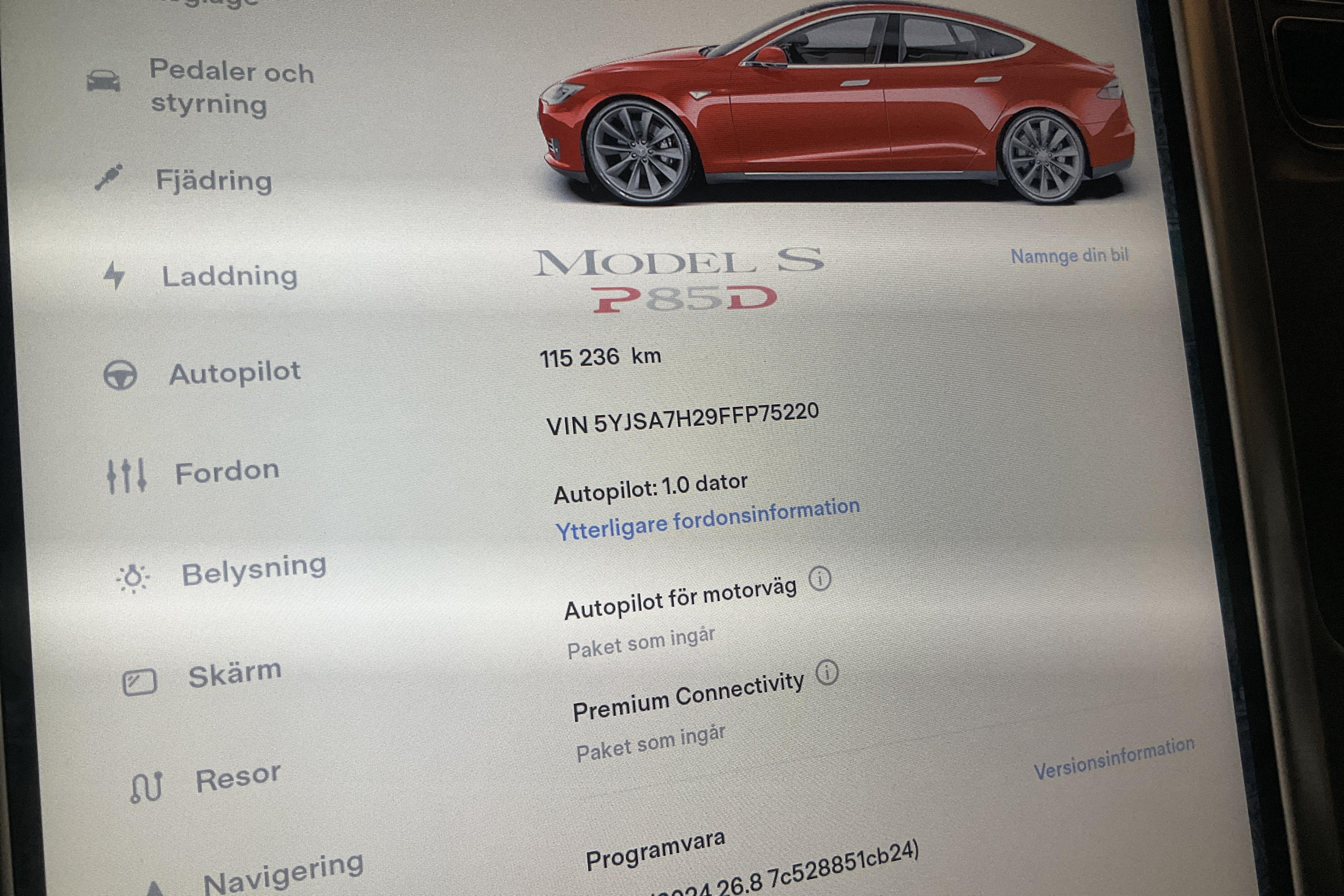 Tesla Model S P85D - 115 230 km - Automatyczna - czerwony - 2015