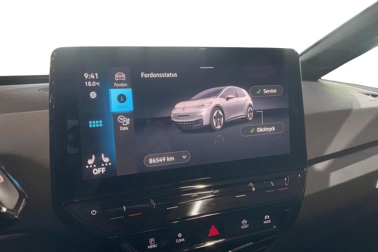 VW ID.3 58kWh (204hk) - 86 550 km - Automaatne - hall - 2020