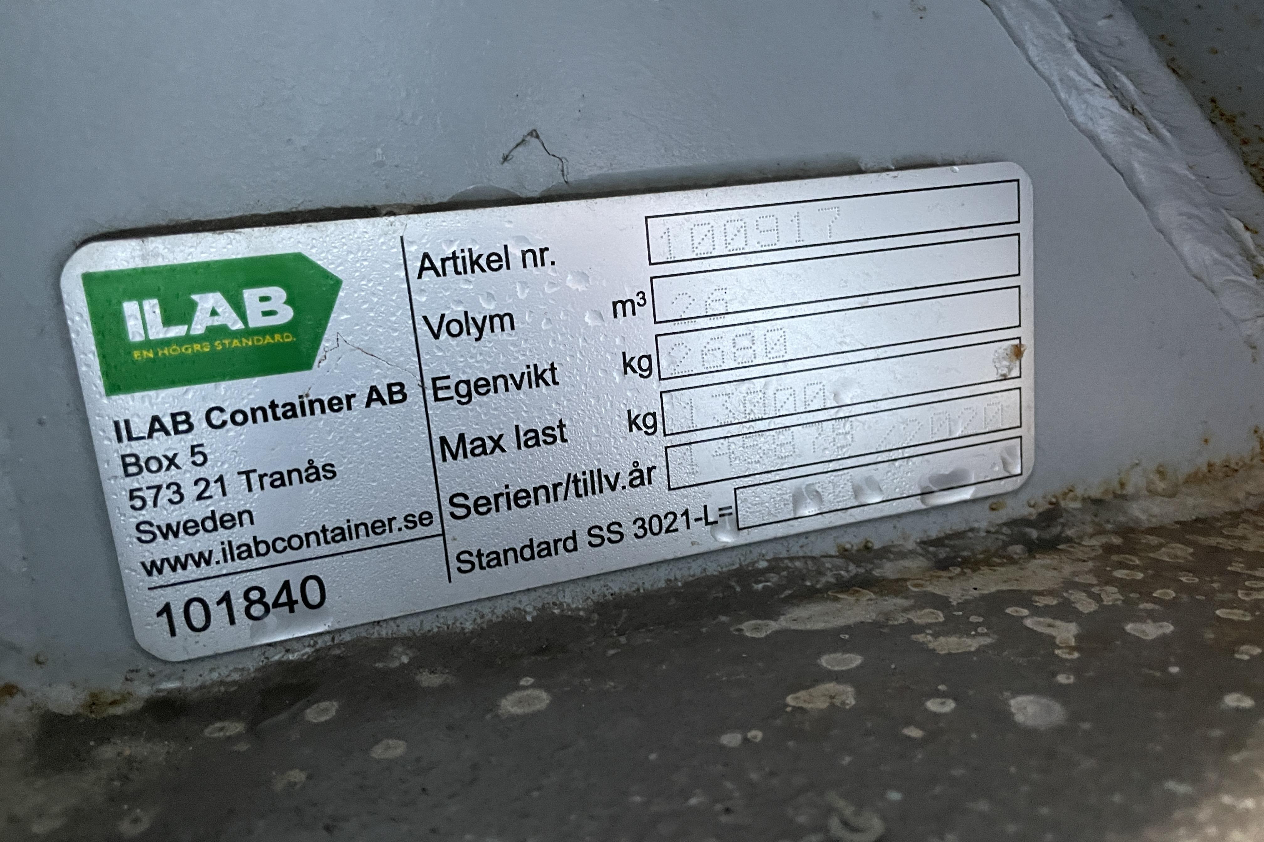 Ilab LV-TA 26 Container (nr 2) - 0 km - 2020