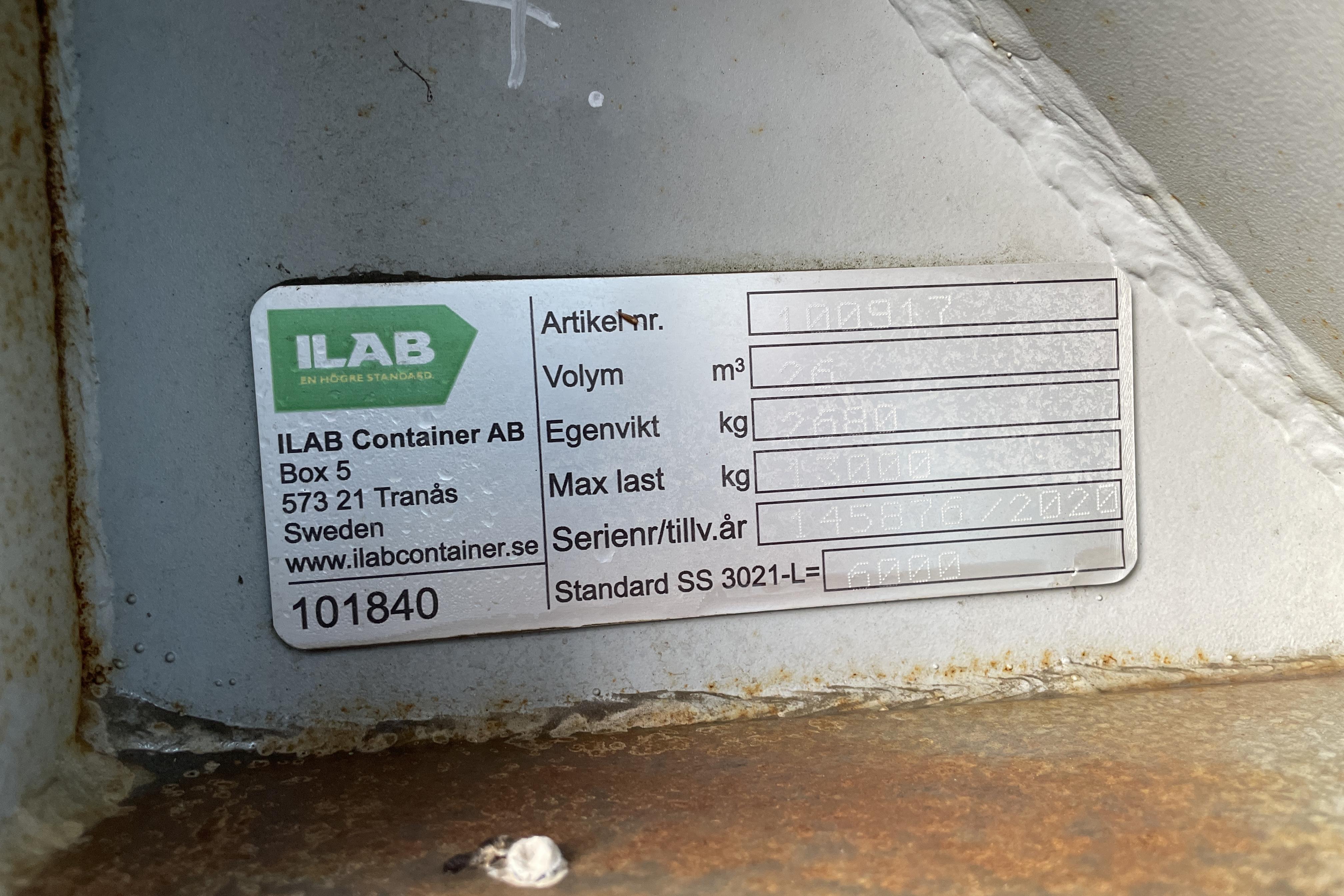 Ilab LV-TA 26 Container (nr 4) - 0 km - 2020