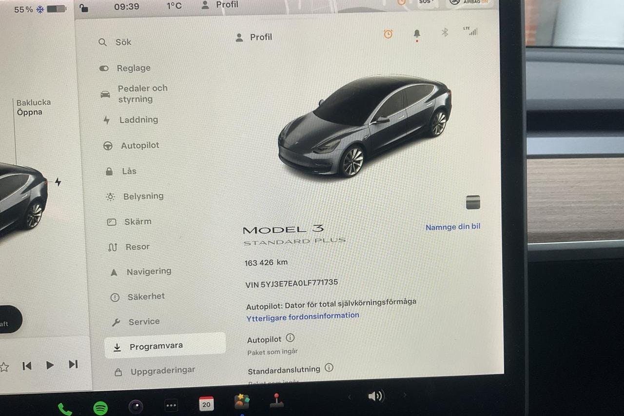 Tesla Model 3 Standard Range Plus RWD - 163 430 km - Automatyczna - szary - 2020