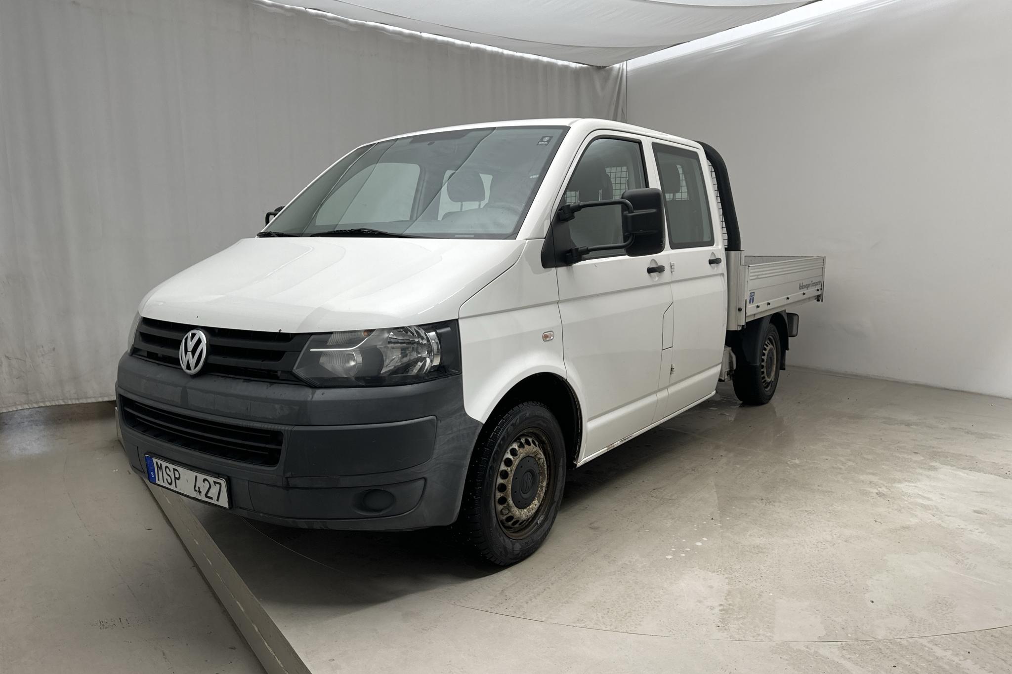 VW Transporter T5 2.0 TDI Pickup (102hk) - 199 550 km - Manualna - biały - 2012