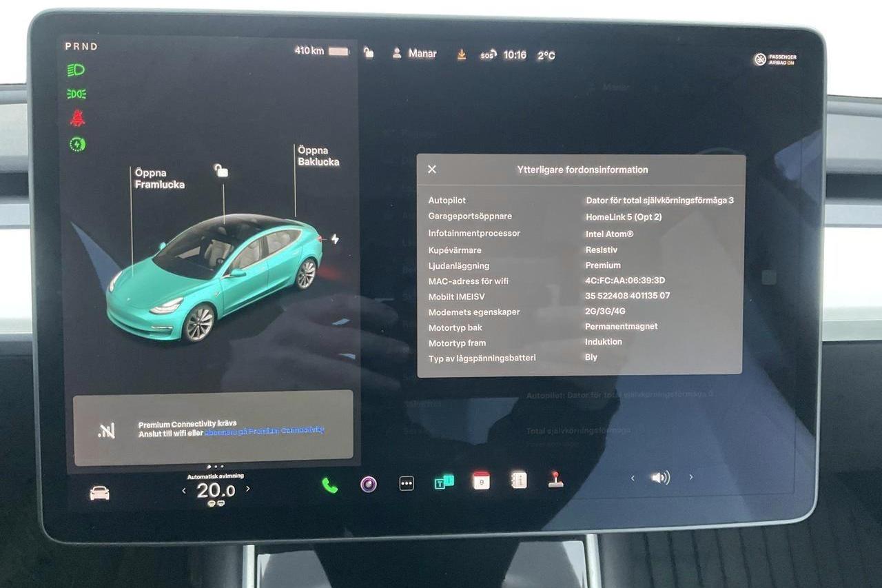 Tesla Model 3 Long Range Dual Motor AWD - 15 642 mil - Automat - svart - 2019