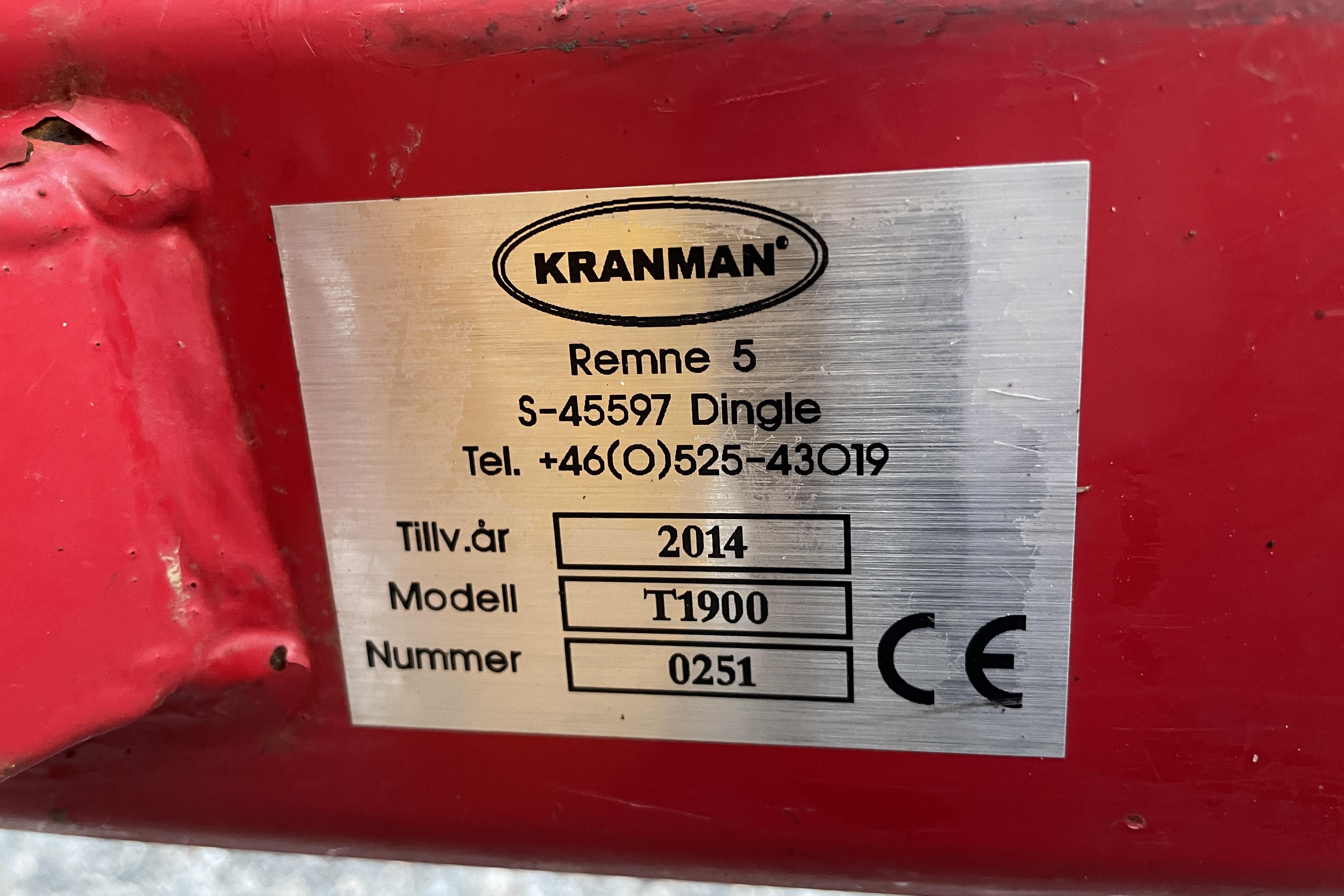 Kranman Timmervagn T1900 med kran 30-60 - 0 km - 2014