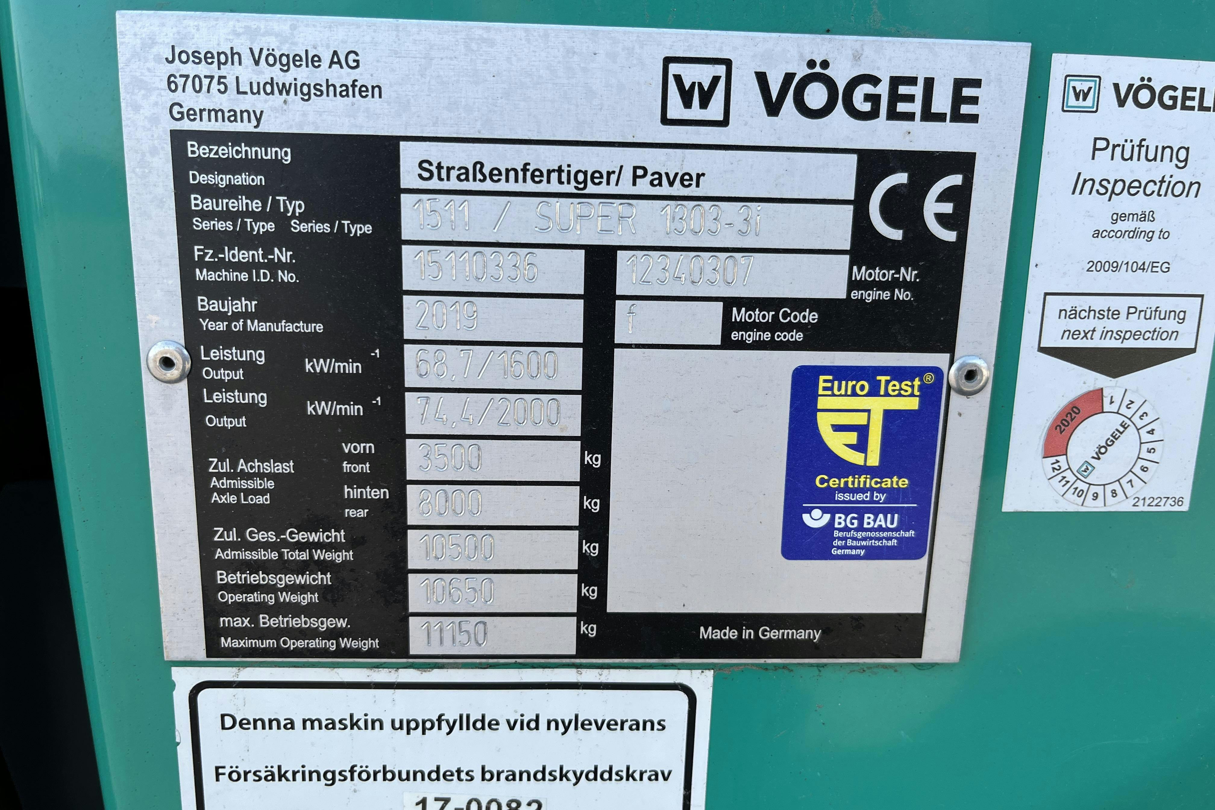 Vögele Super 1303-3I -  - 2019