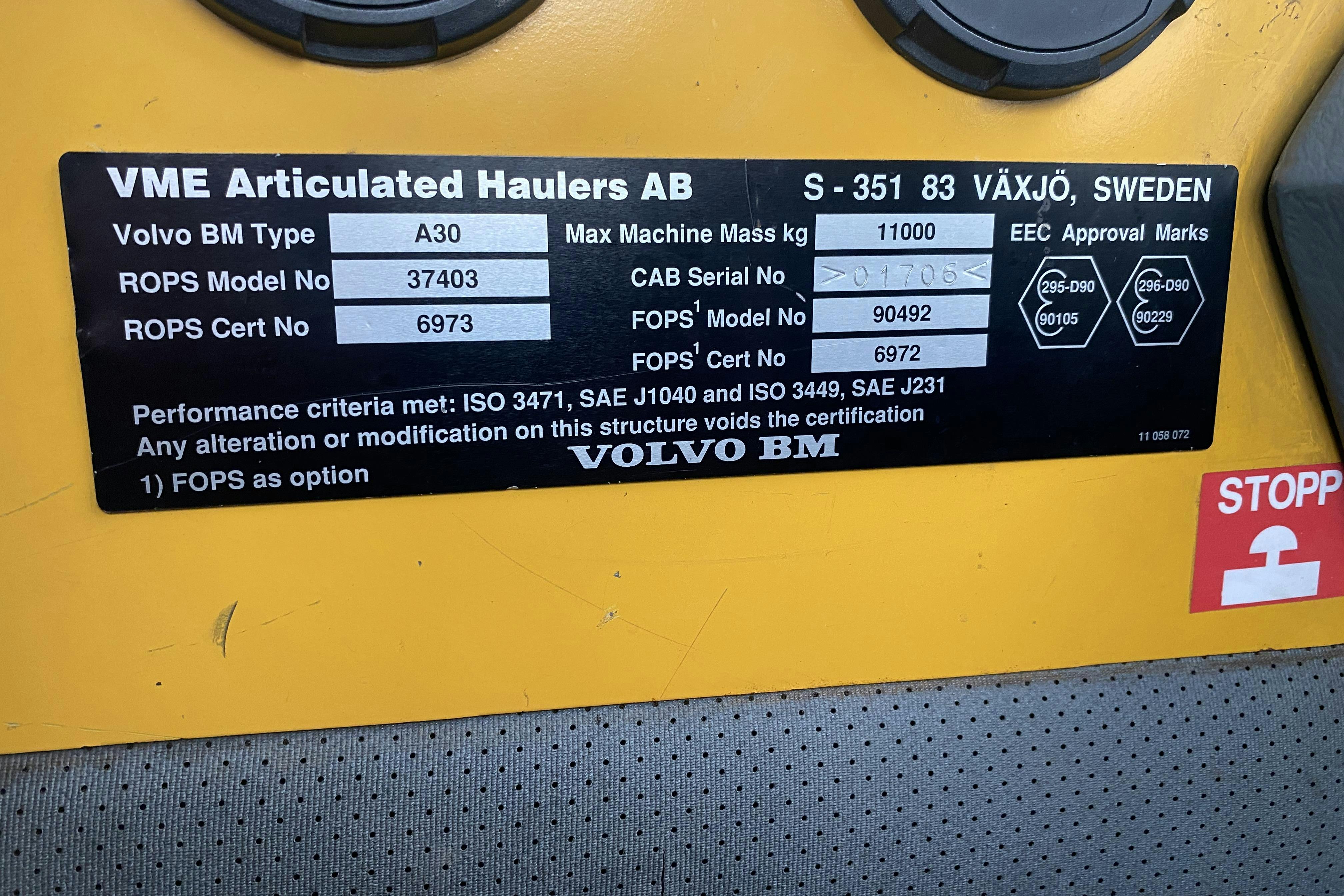 Volvo Dragdumper A30 - 212 704 km - 1995