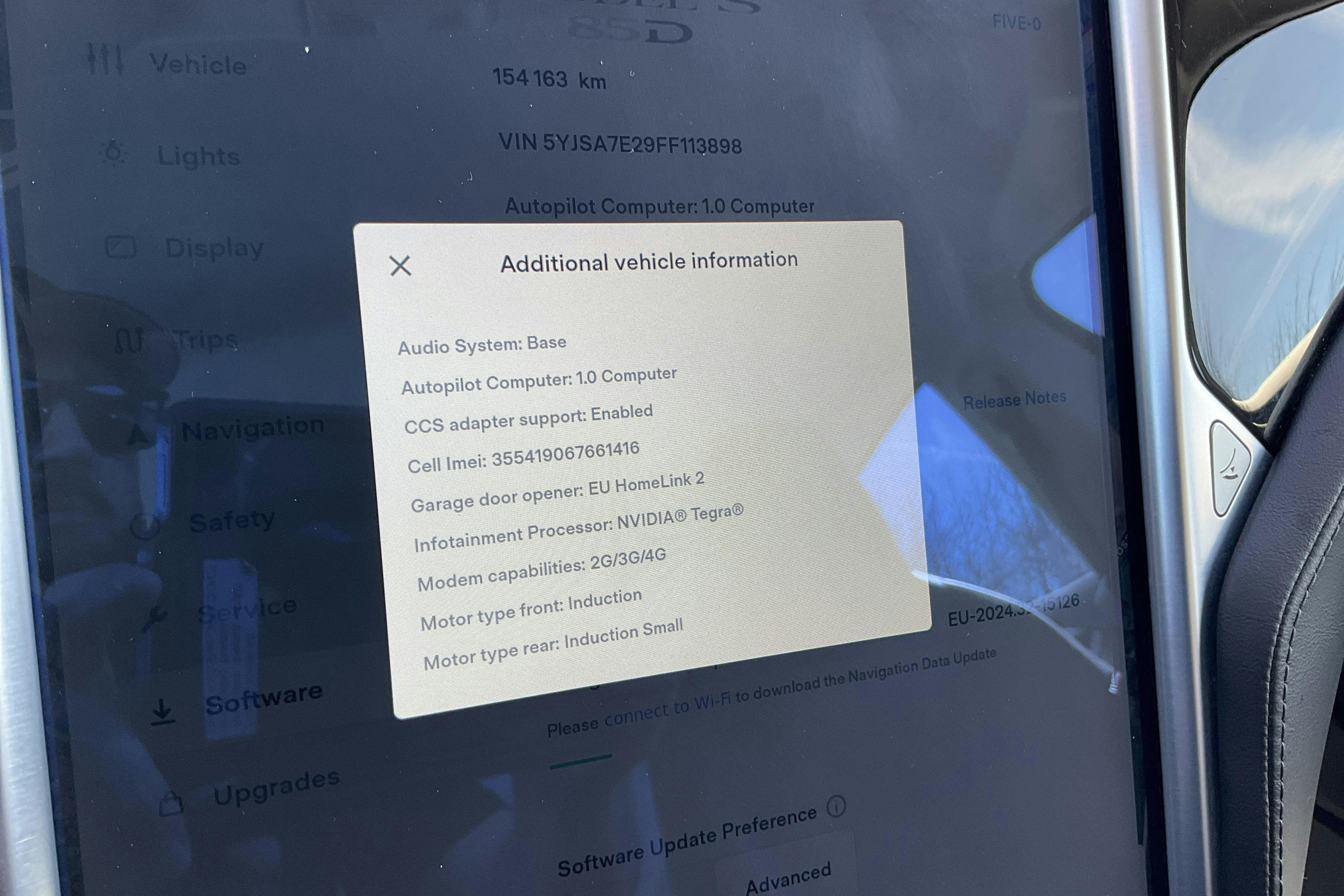 Tesla Model S 85D - 154 170 km - Automatyczna - niebieski - 2015