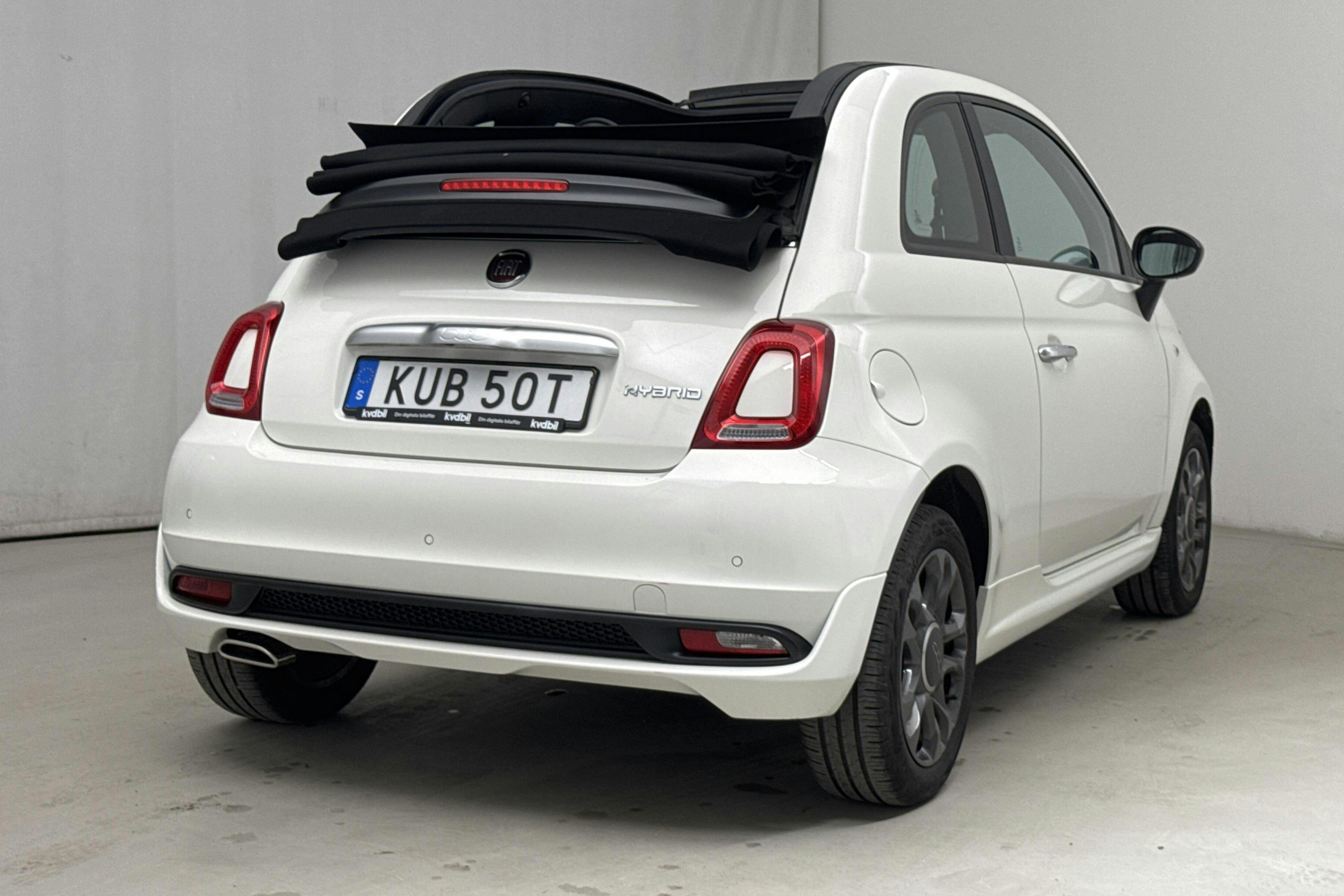 Fiat 500 Hybrid Cab (70hk) - 18 020 km - Käsitsi - valge - 2022