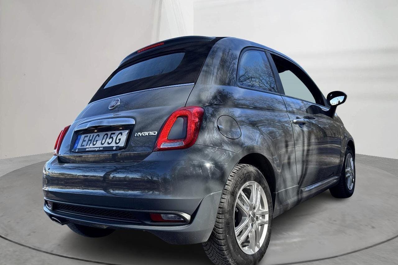 Fiat 500 Hybrid Cab (70hk) - 23 300 km - Manuaalinen - harmaa - 2022