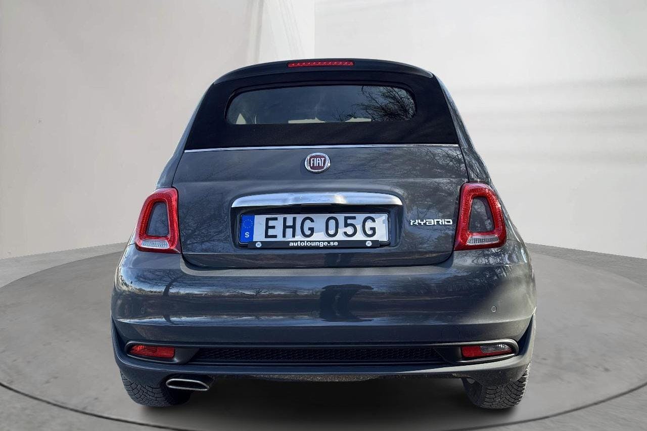 Fiat 500 Hybrid Cab (70hk) - 23 300 km - Manuaalinen - harmaa - 2022