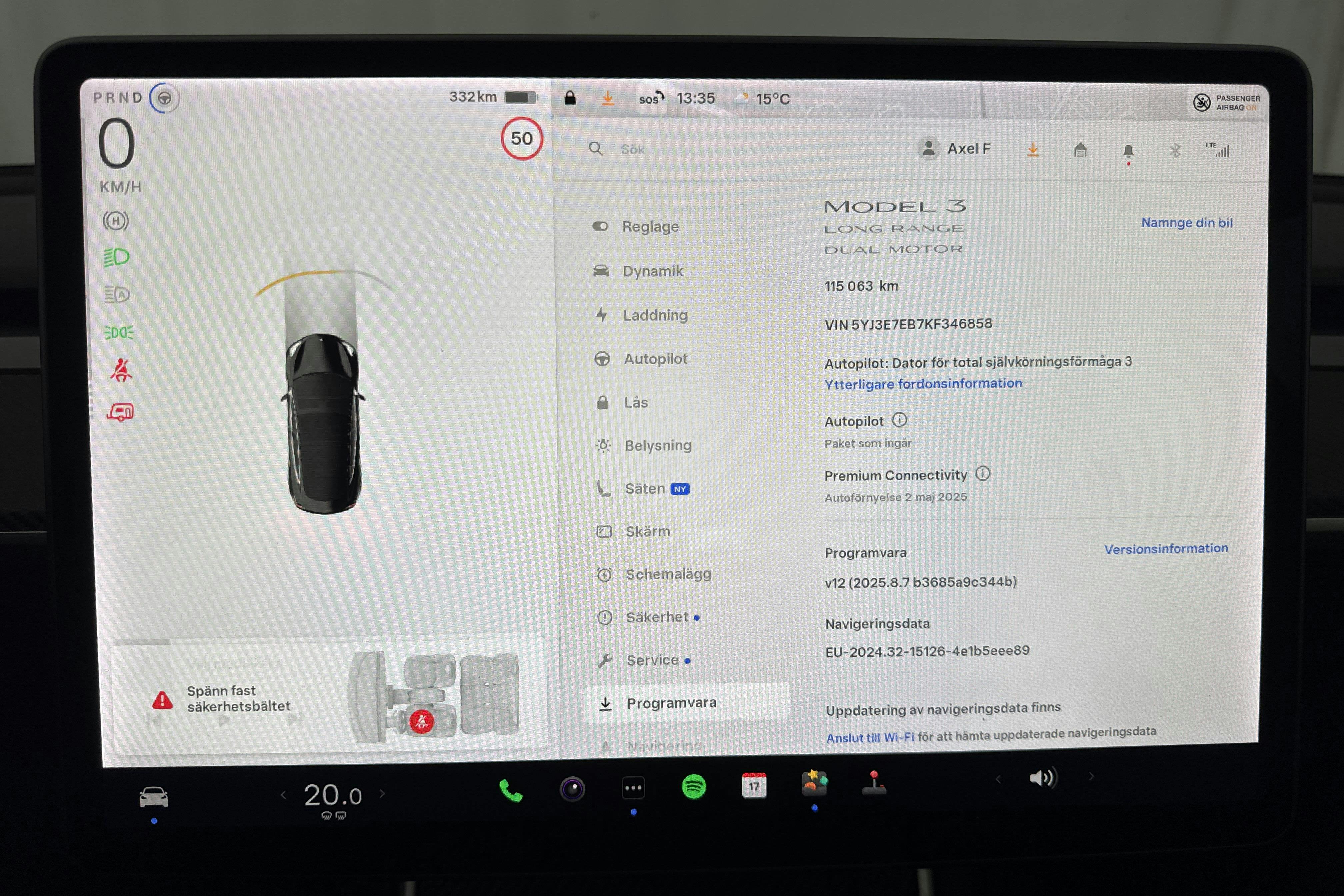 Tesla Model 3 Long Range Dual Motor AWD - 11 506 mil - Automat - svart - 2019