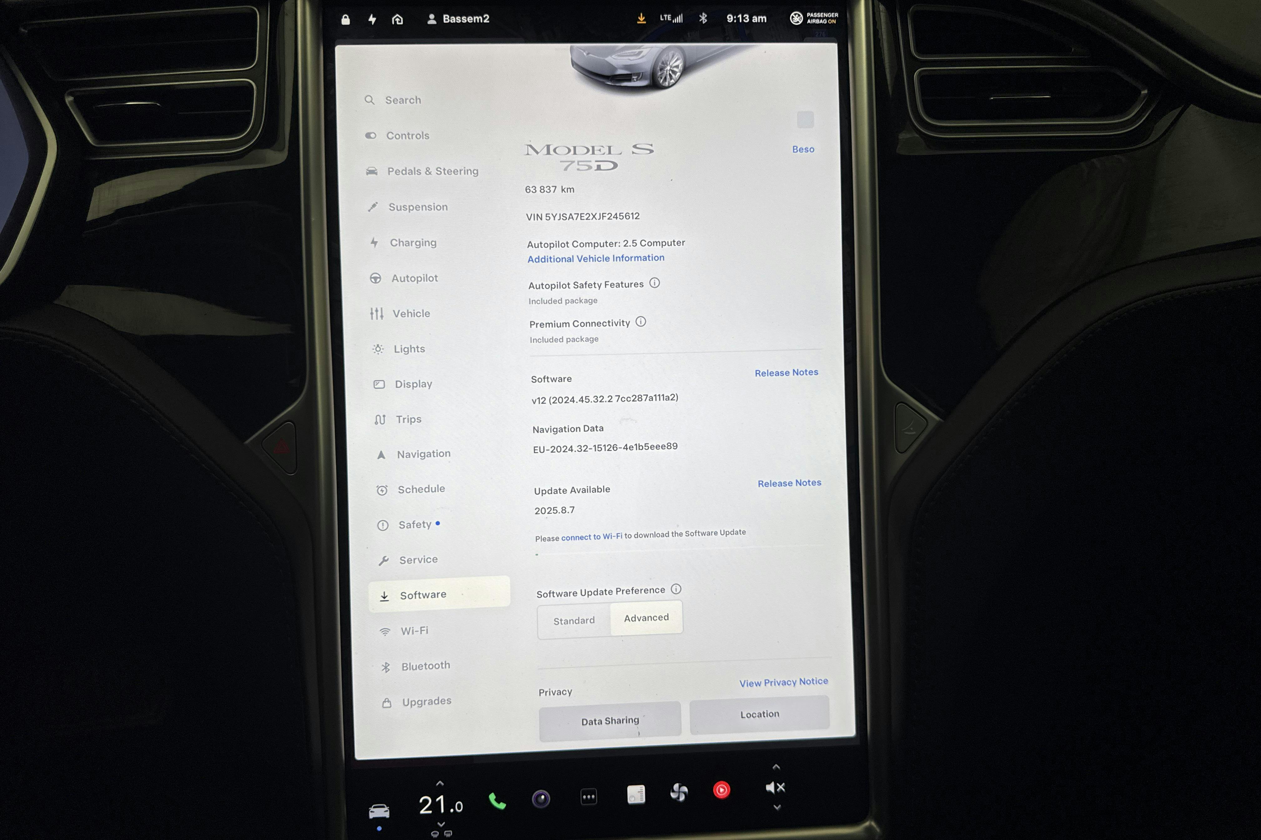 Tesla Model S 75D - 6 384 mil - Automat - grå - 2018