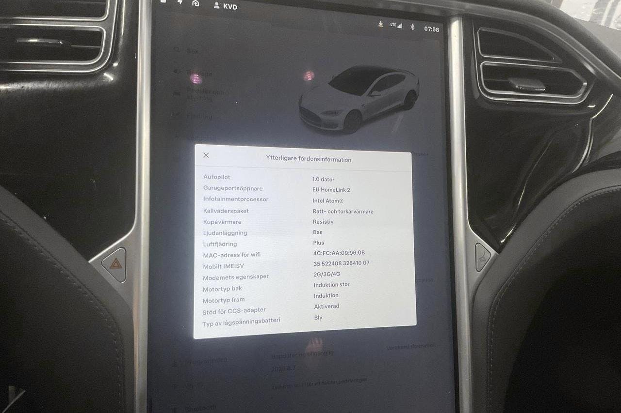 Tesla Model S P85D - 232 930 km - Automatic - white - 2015