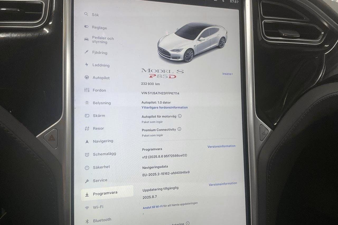 Tesla Model S P85D - 232 930 km - Automatic - white - 2015